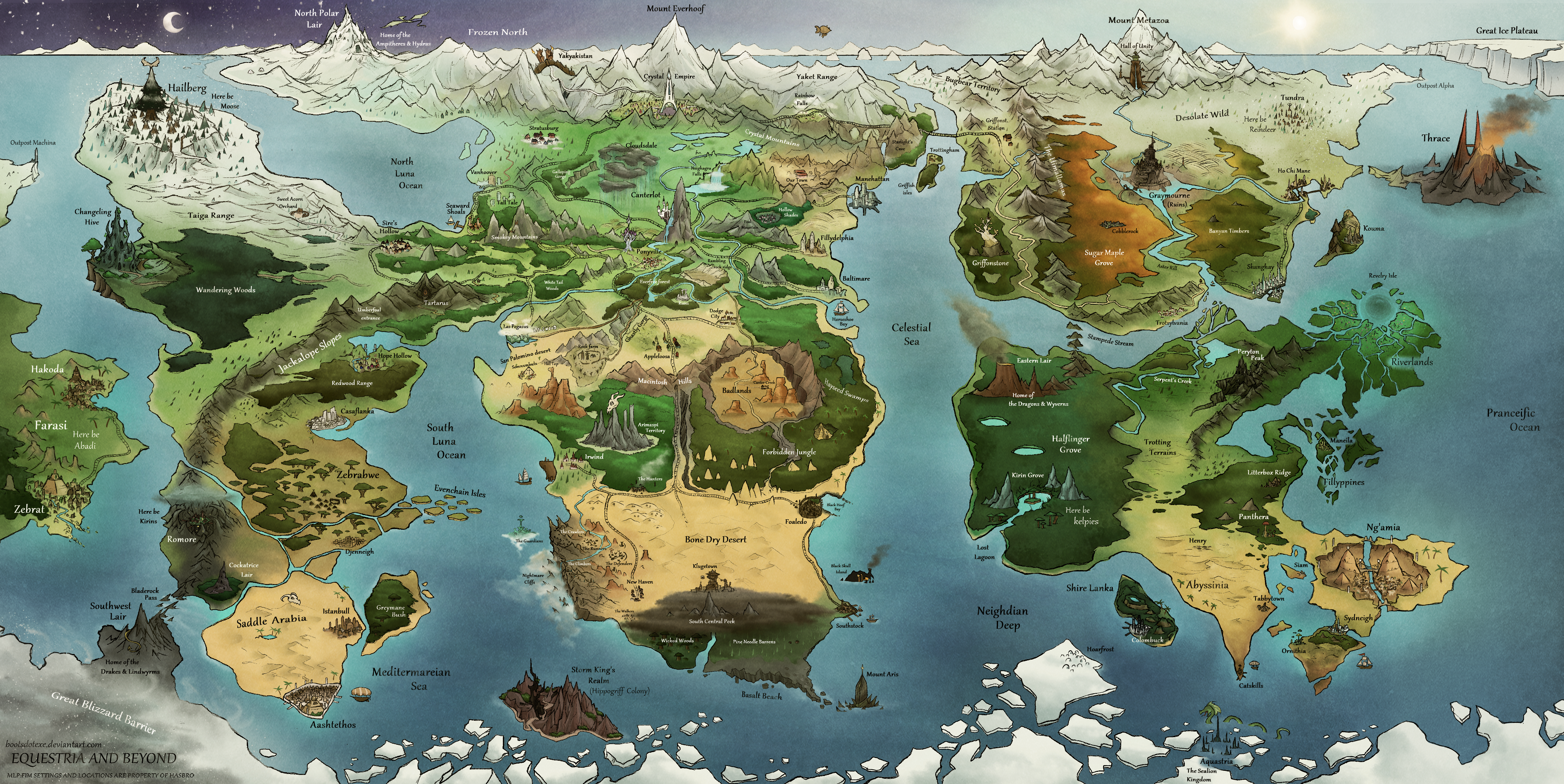 Map of Equestria and Beyond from My Little Pony HD Wallpaper