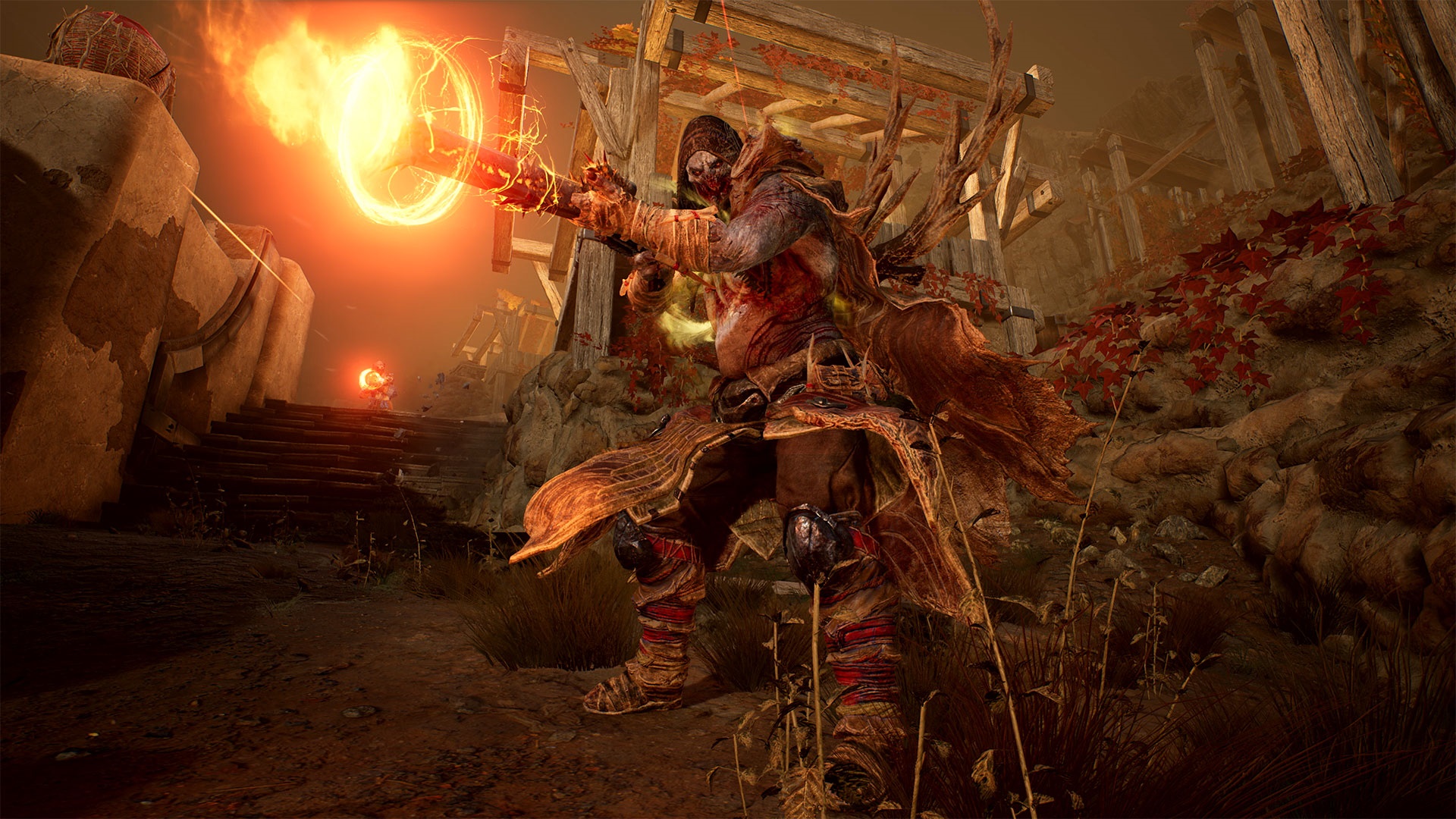 Outriders character with glowing weapon HD Wallpaper