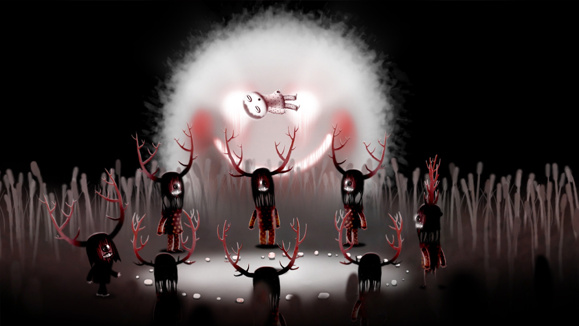 Happy Game creatures in a ritual HD Wallpaper