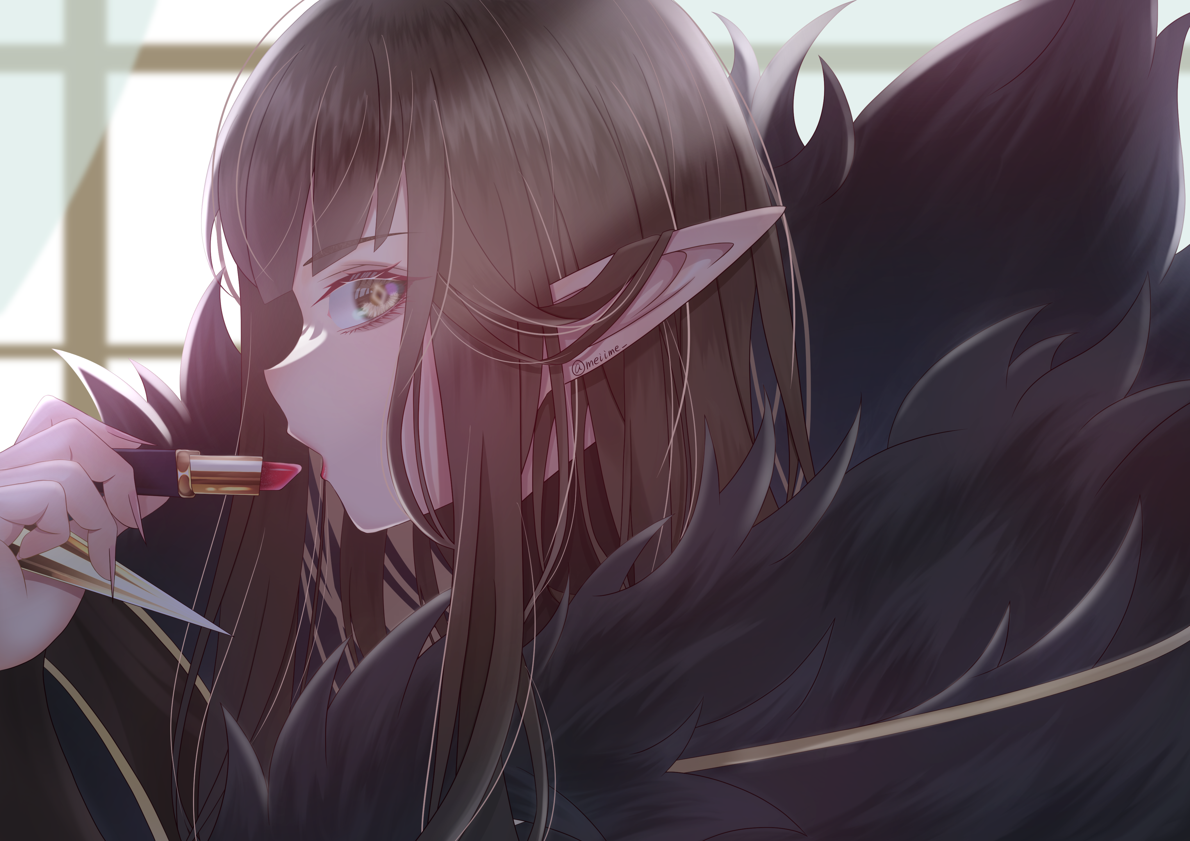 Assassin of Red from Fate/Apocrypha applying lipstick HD Wallpaper
