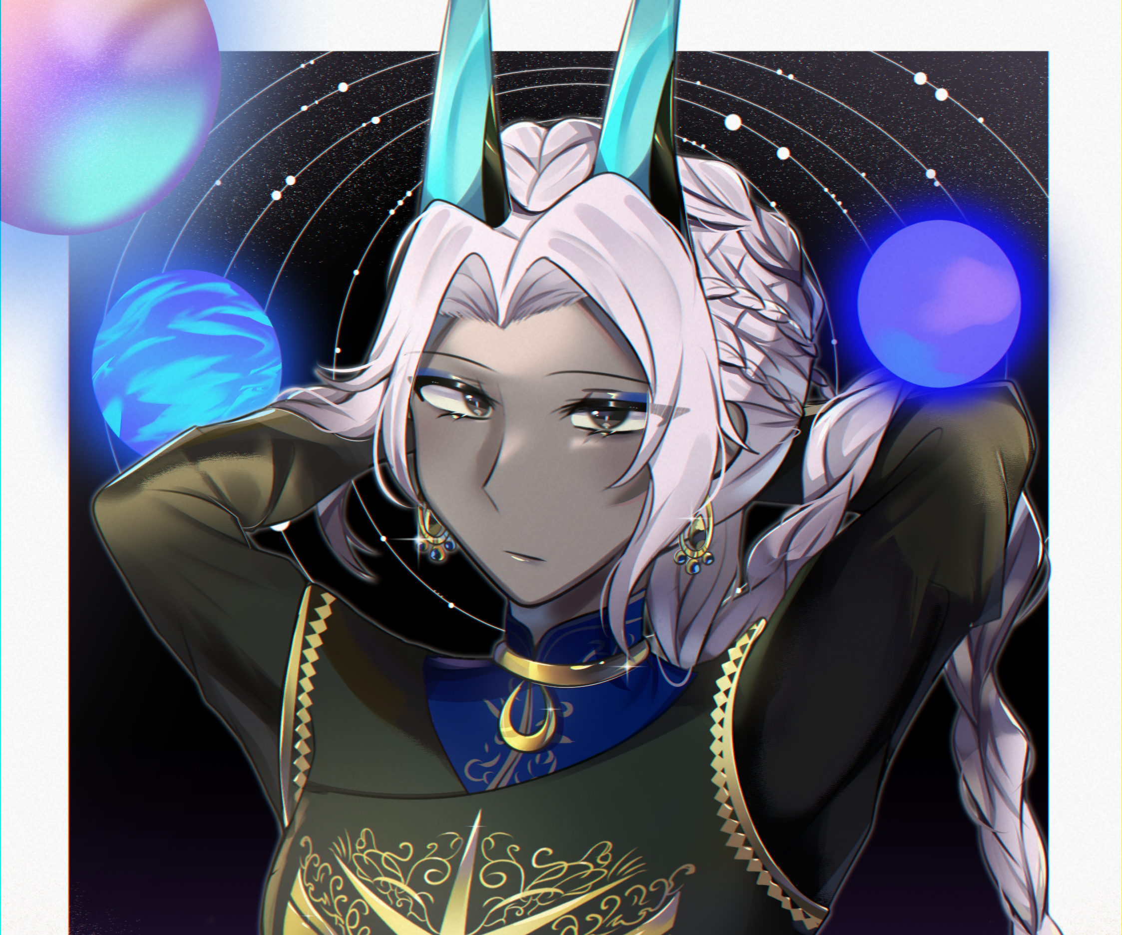 Archer from Fate/Grand Order with celestial background HD Wallpaper