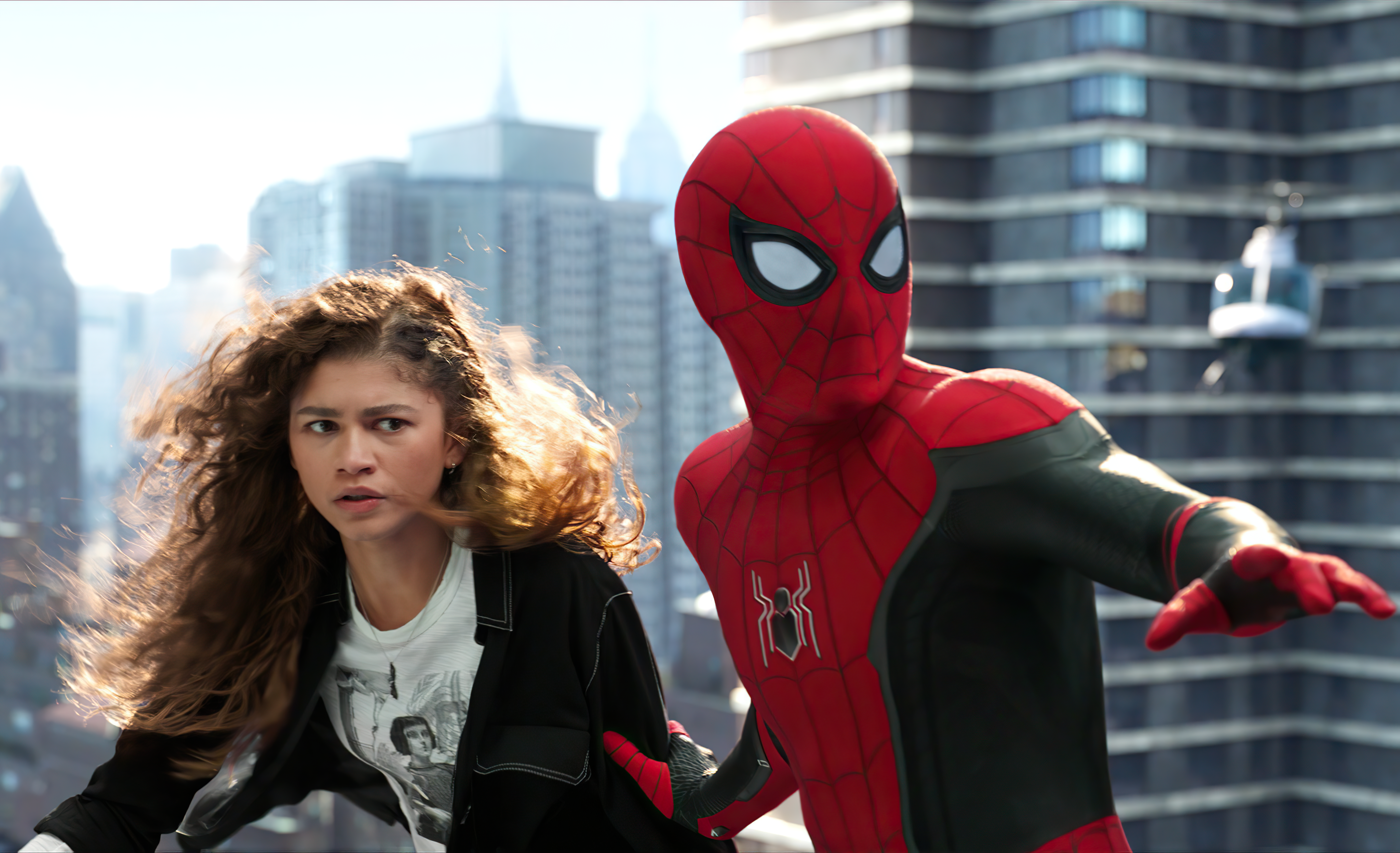 Spider-Man and MJ from Spider-Man: No Way Home HD Wallpaper