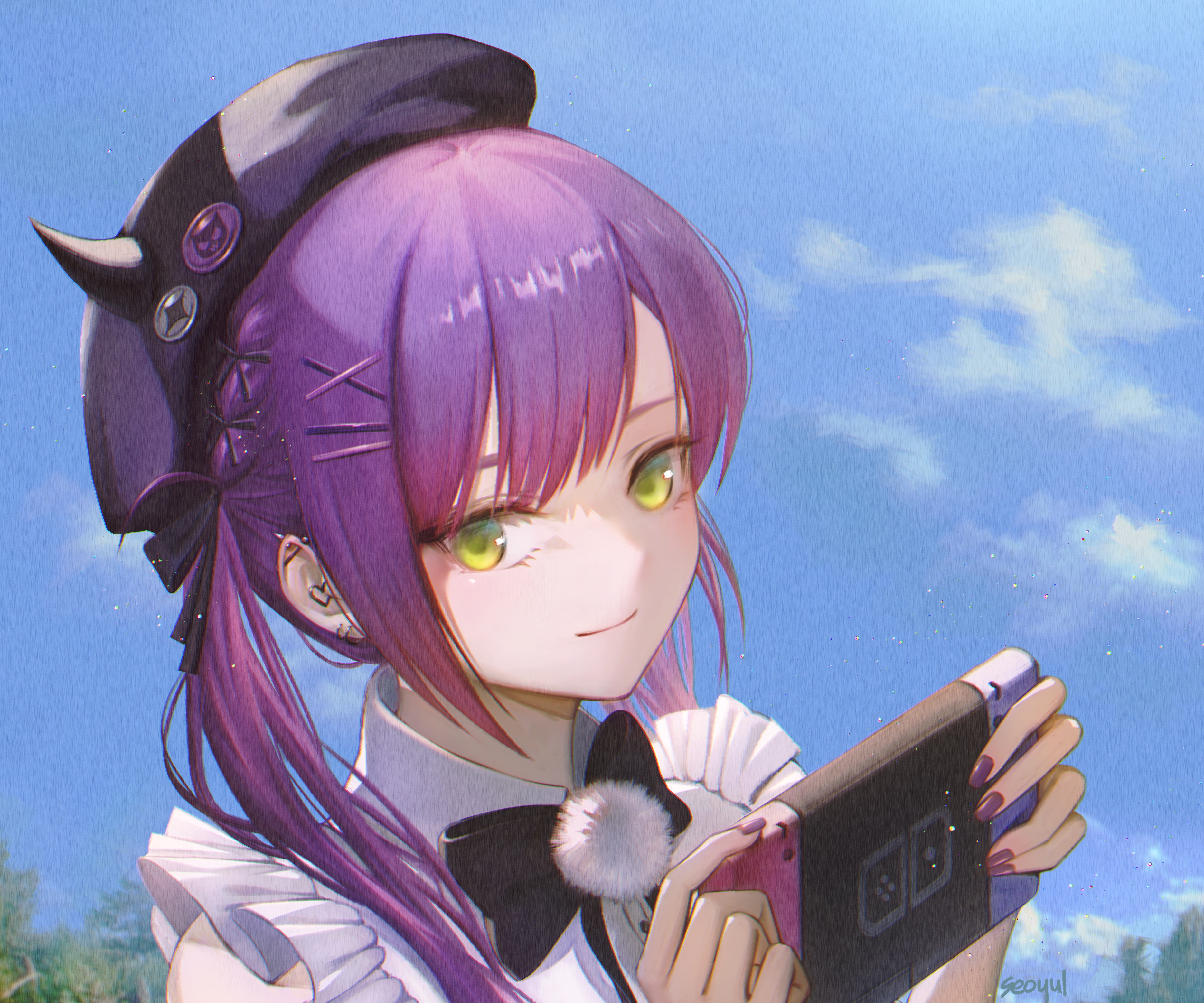 Tokoyami Towa from Hololive playing a Nintendo Switch HD Wallpaper