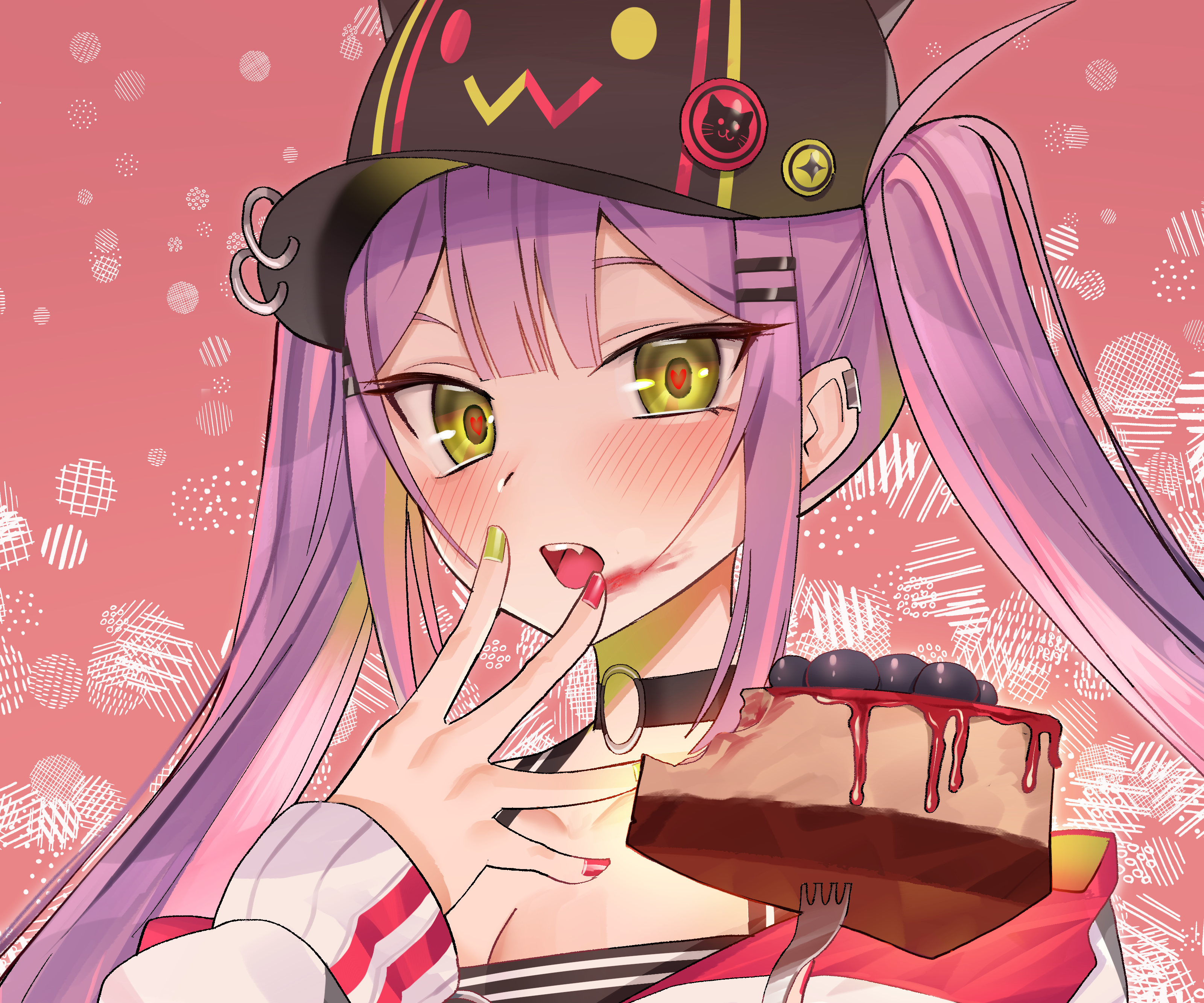 Tokoyami Towa from Hololive eating cake HD Wallpaper
