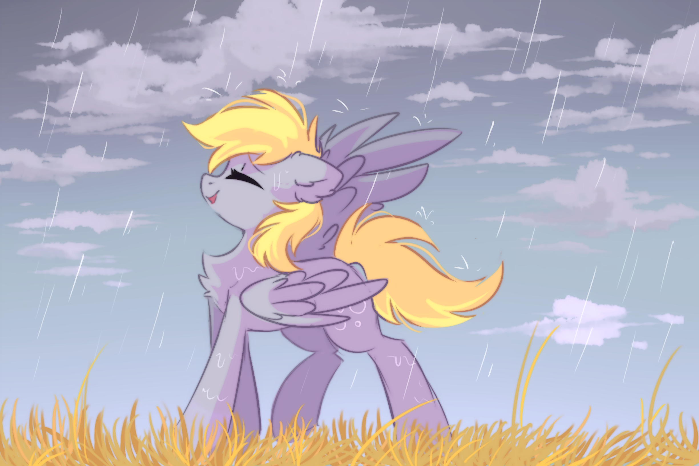 Derpy Hooves from My Little Pony: Friendship Is Magic in the rain HD Wallpaper