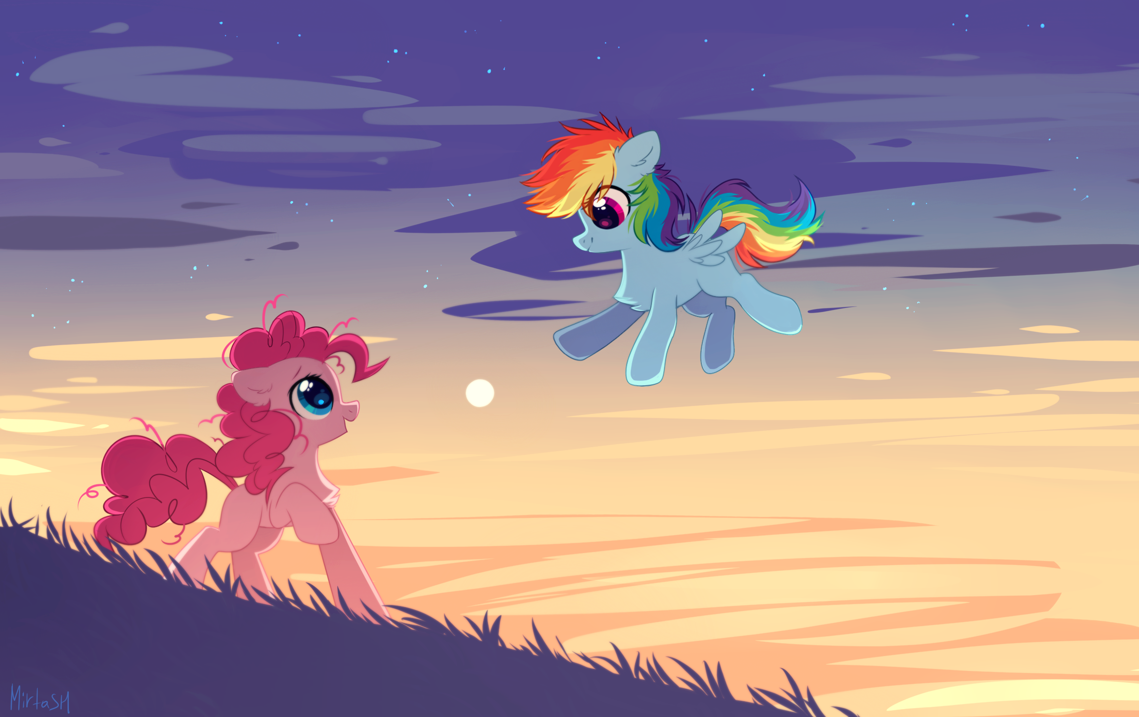 Pinkie Pie and Rainbow Dash from My Little Pony: Friendship Is Magic HD Wallpaper