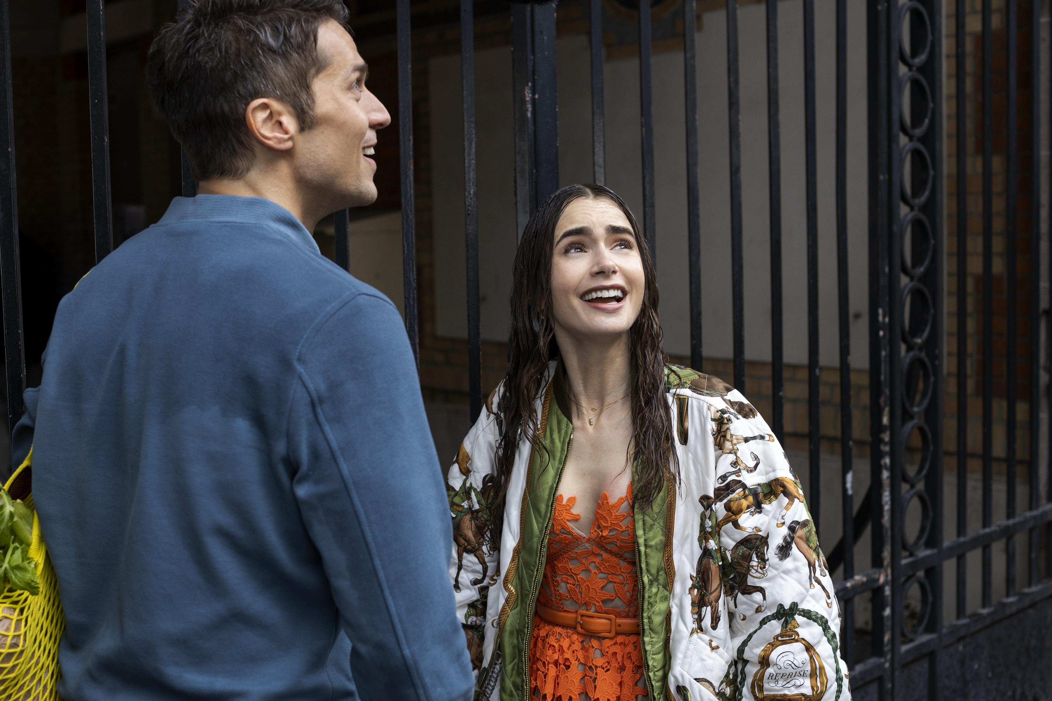 Emily in Paris: Lily Collins and man HD Wallpaper