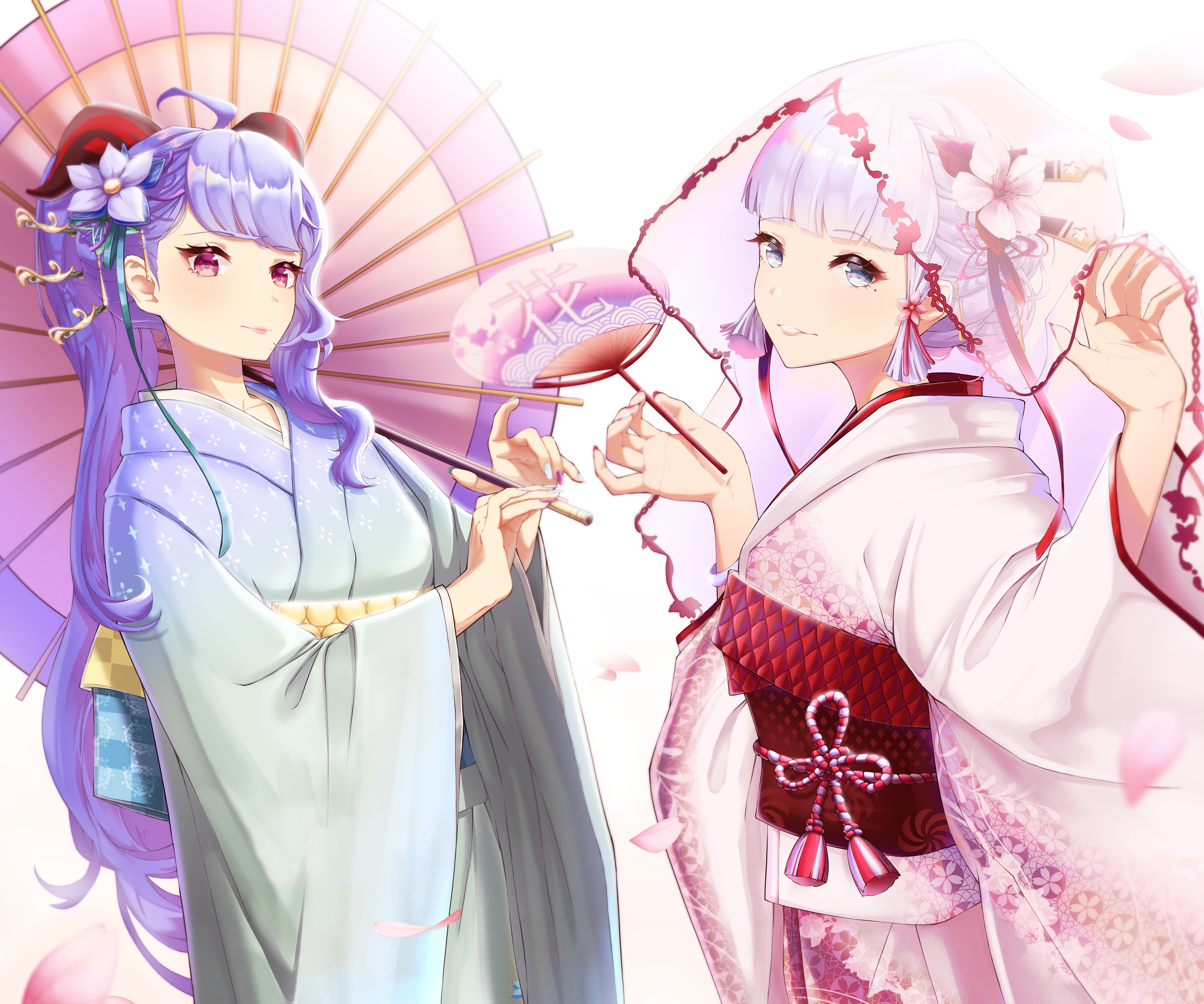 Kamisato Ayaka and Ganyu from Genshin Impact HD Wallpaper