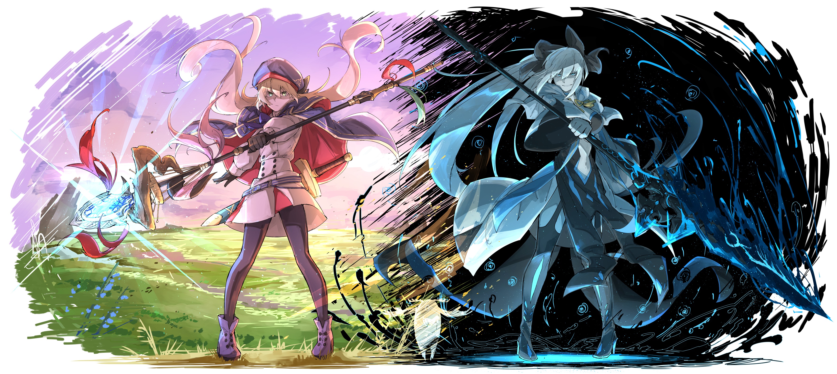 Artoria Caster and Morgan le Fay from Fate/Grand Order HD Wallpaper