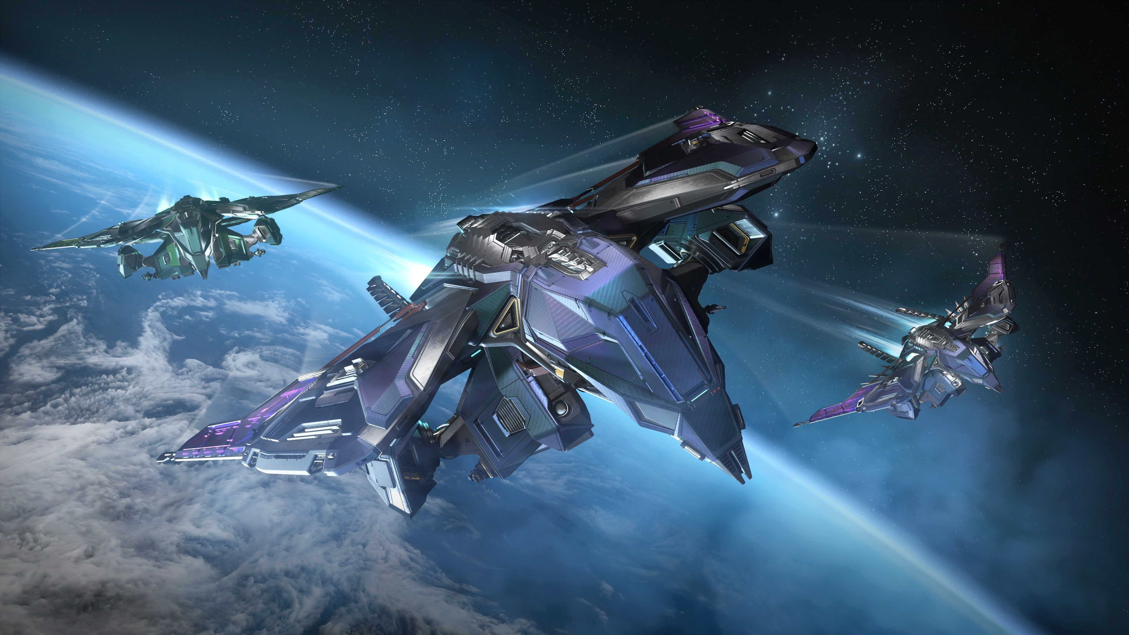 Star Citizen 4K Spaceship Fleet HD Wallpaper