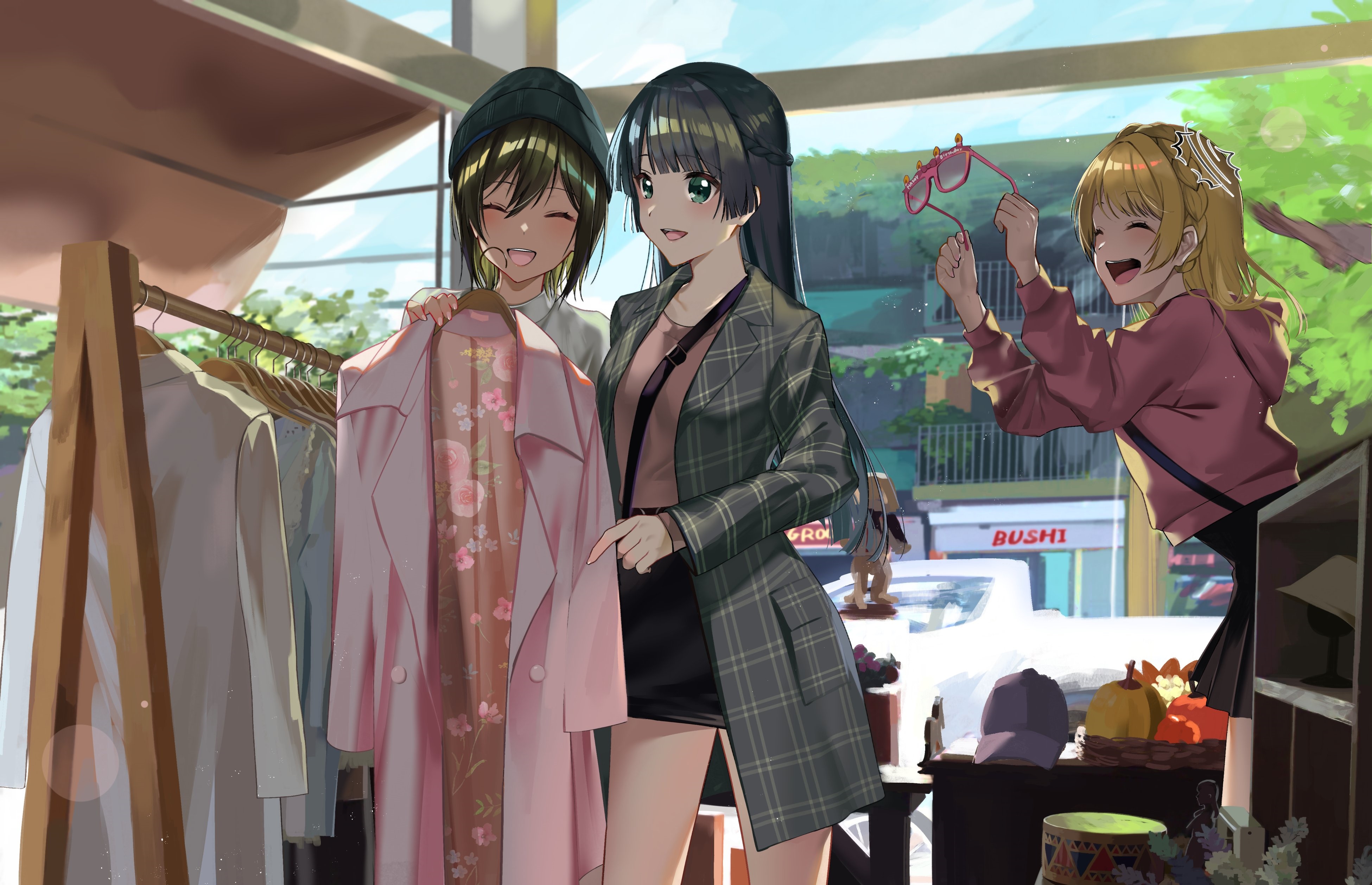 Akashi Maho, Rei Togetsu, and Rinku Aimoto from D4DJ 4K HD Wallpaper