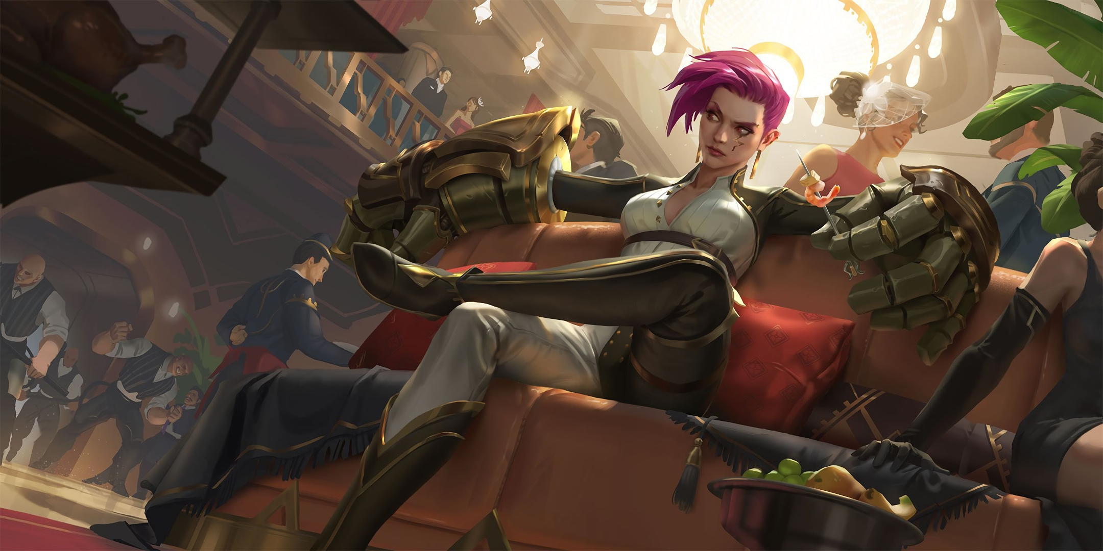Vi from League of Legends at a party HD Wallpaper
