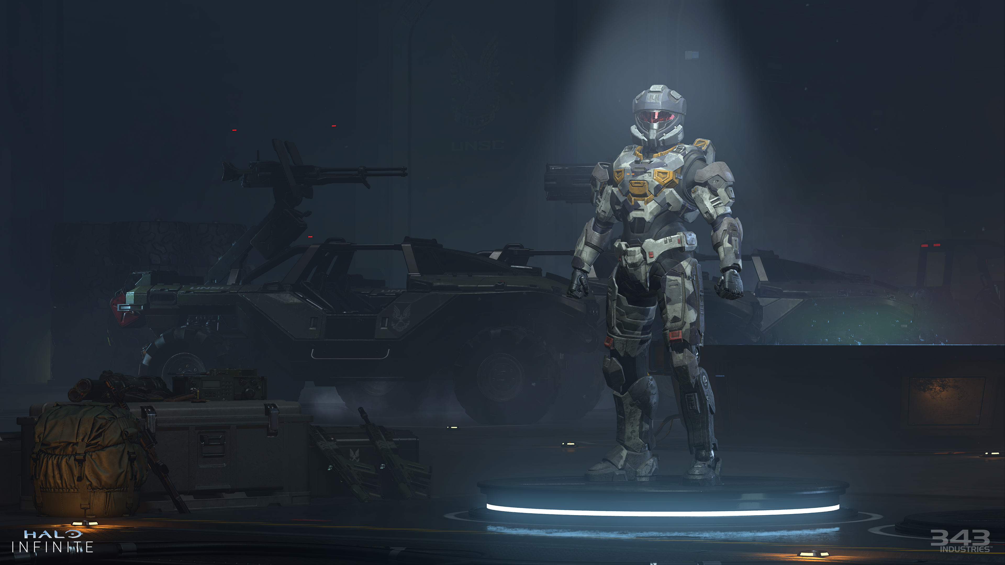 Halo Infinite Mjolnir Armor and Warthog 4K HD Wallpaper