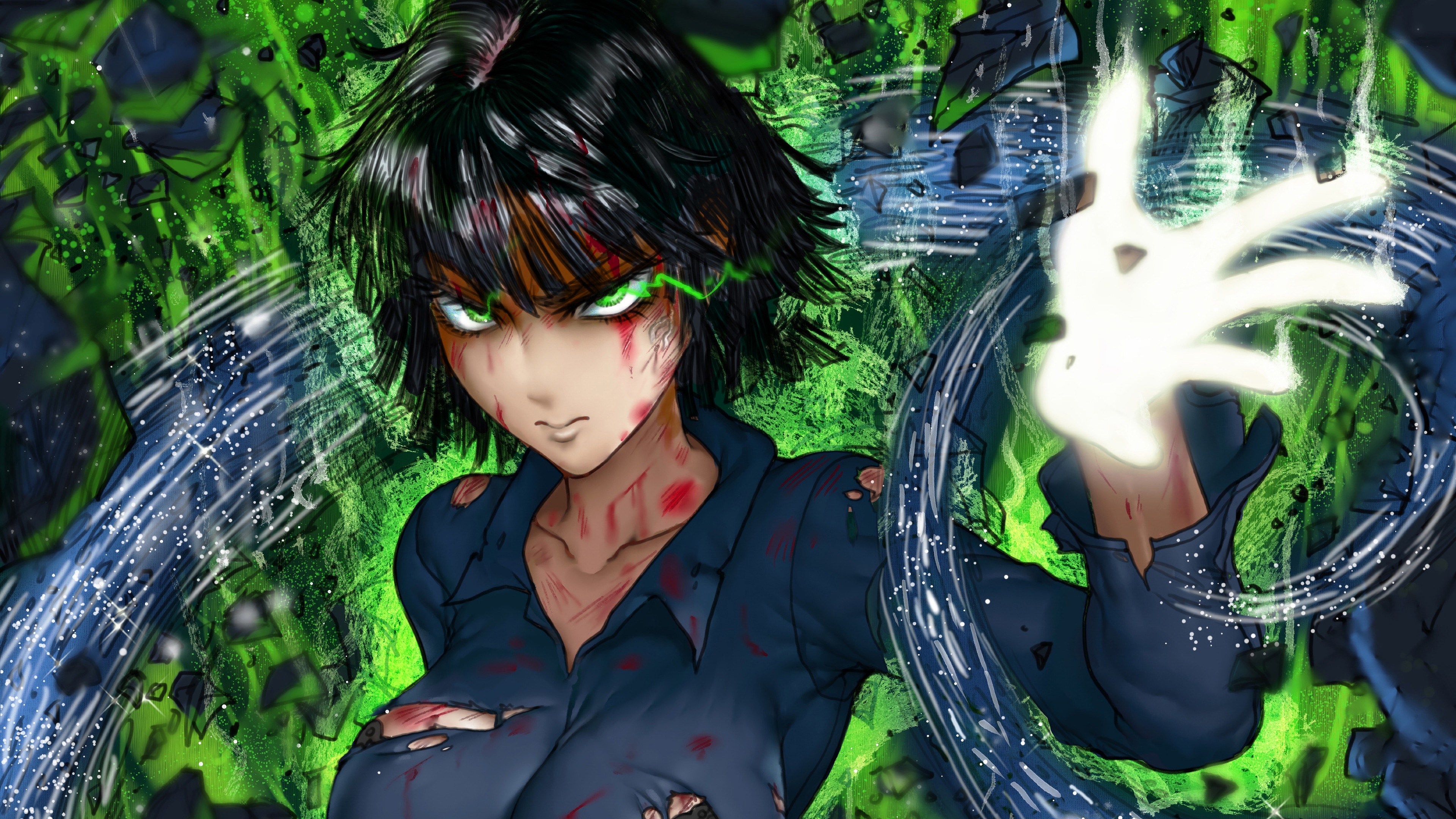 Fubuki from One-Punch Man using psychic powers HD Wallpaper