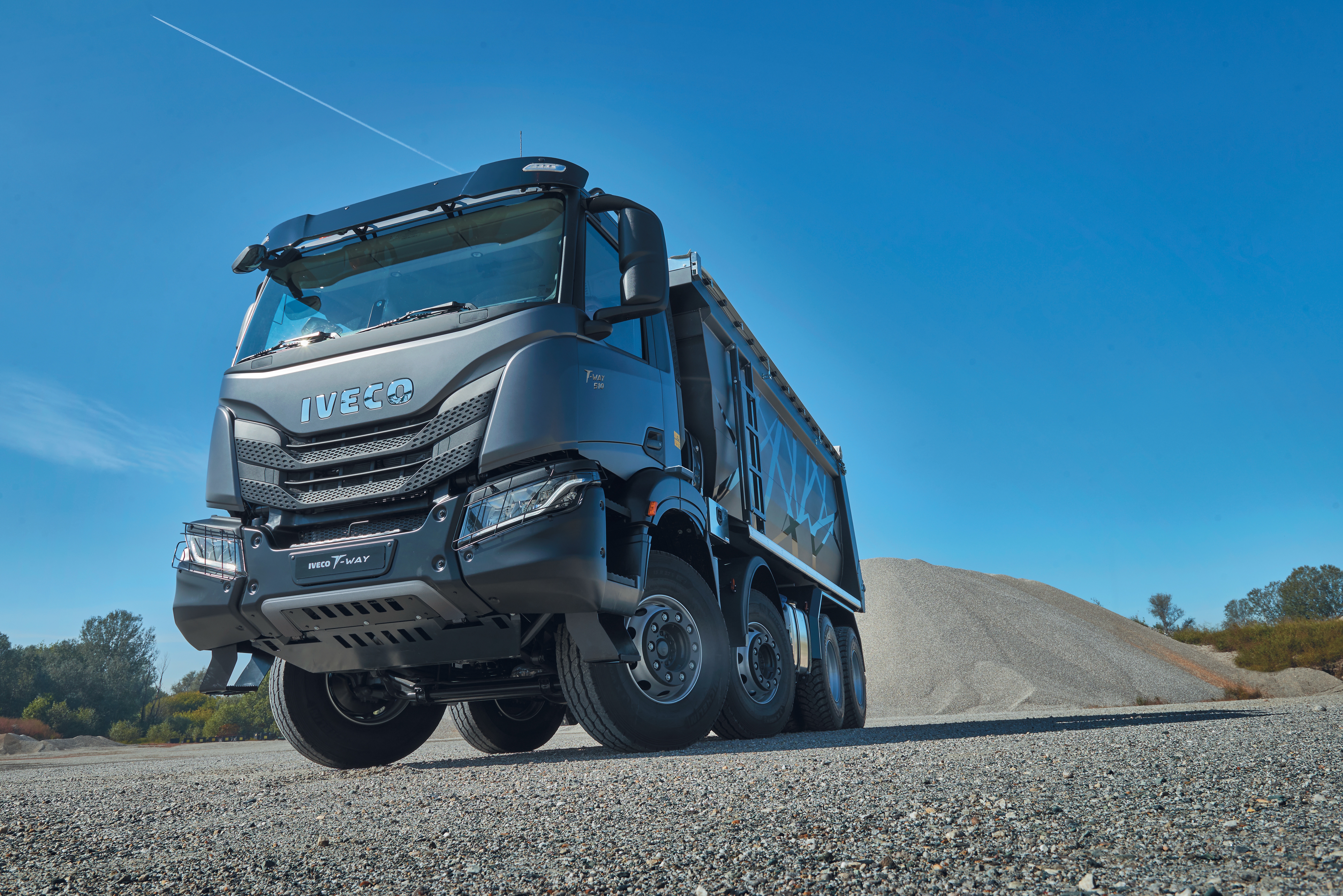 Iveco T-Way dump truck on gravel HD Wallpaper