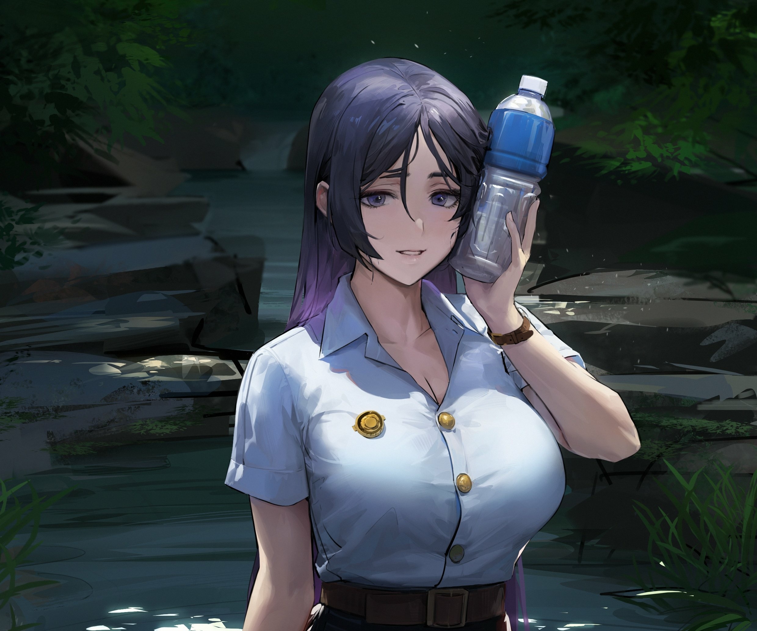 Minamoto no Yorimitsu from Fate/Grand Order holding a water bottle HD Wallpaper