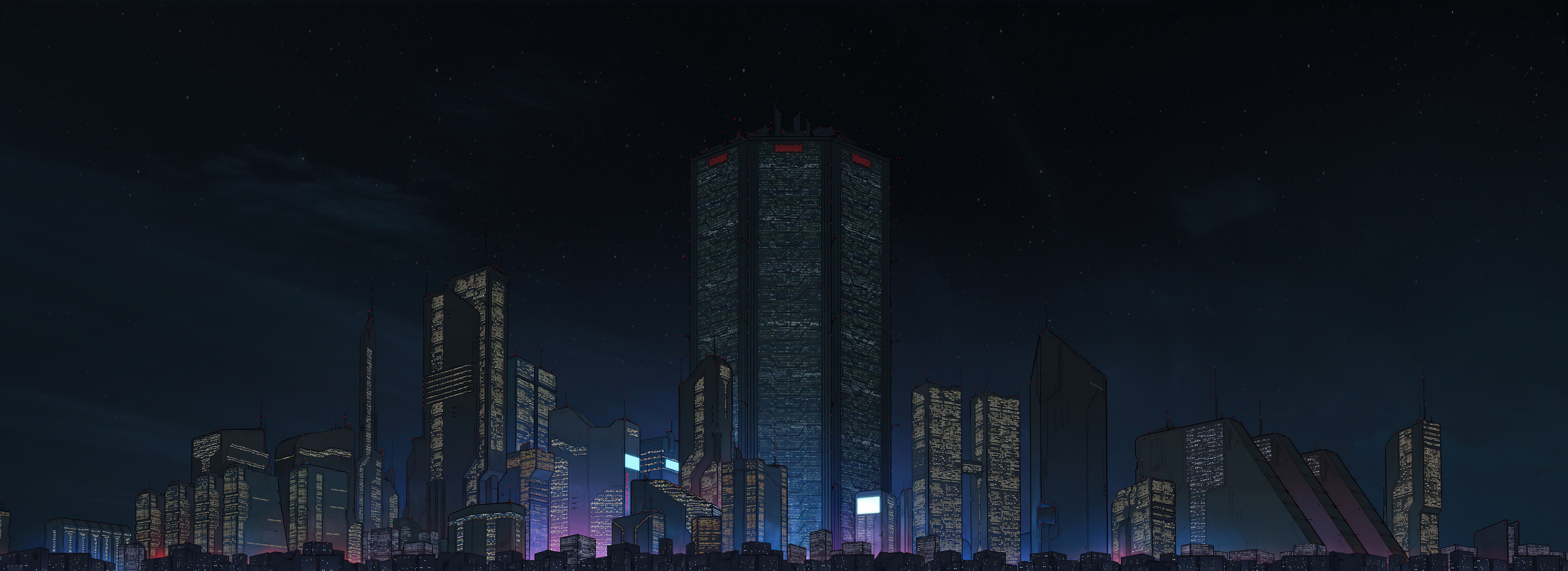 Futuristic Sci-Fi Cityscape at Night 4K HD Wallpaper