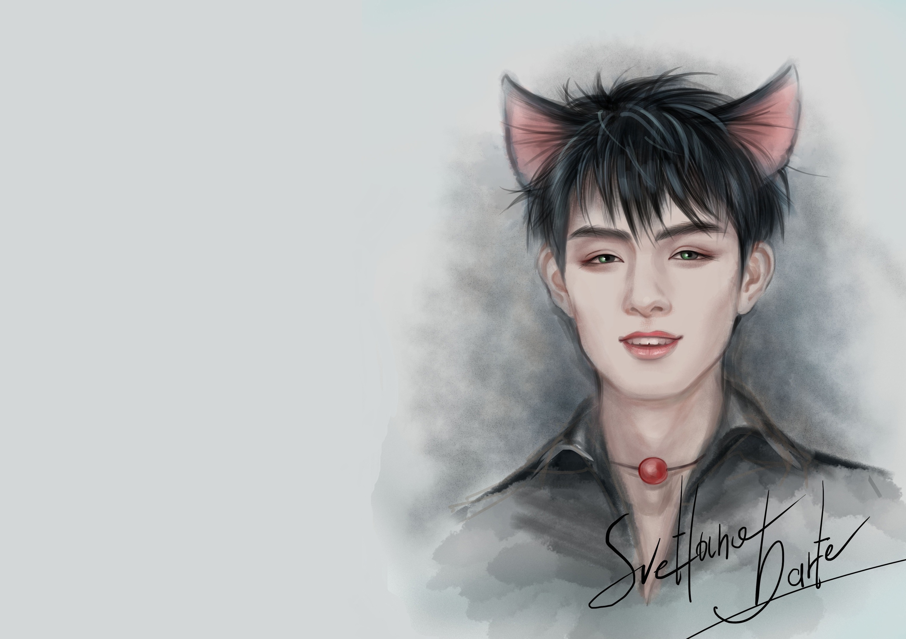 Wang Hao Xuan with cat ears HD Wallpaper
