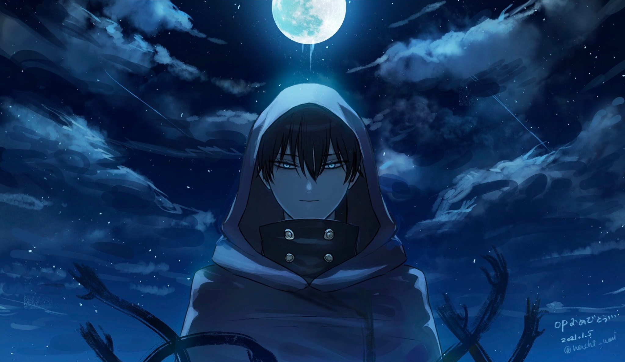 Nacht Faust from Black Clover under the moon HD Wallpaper