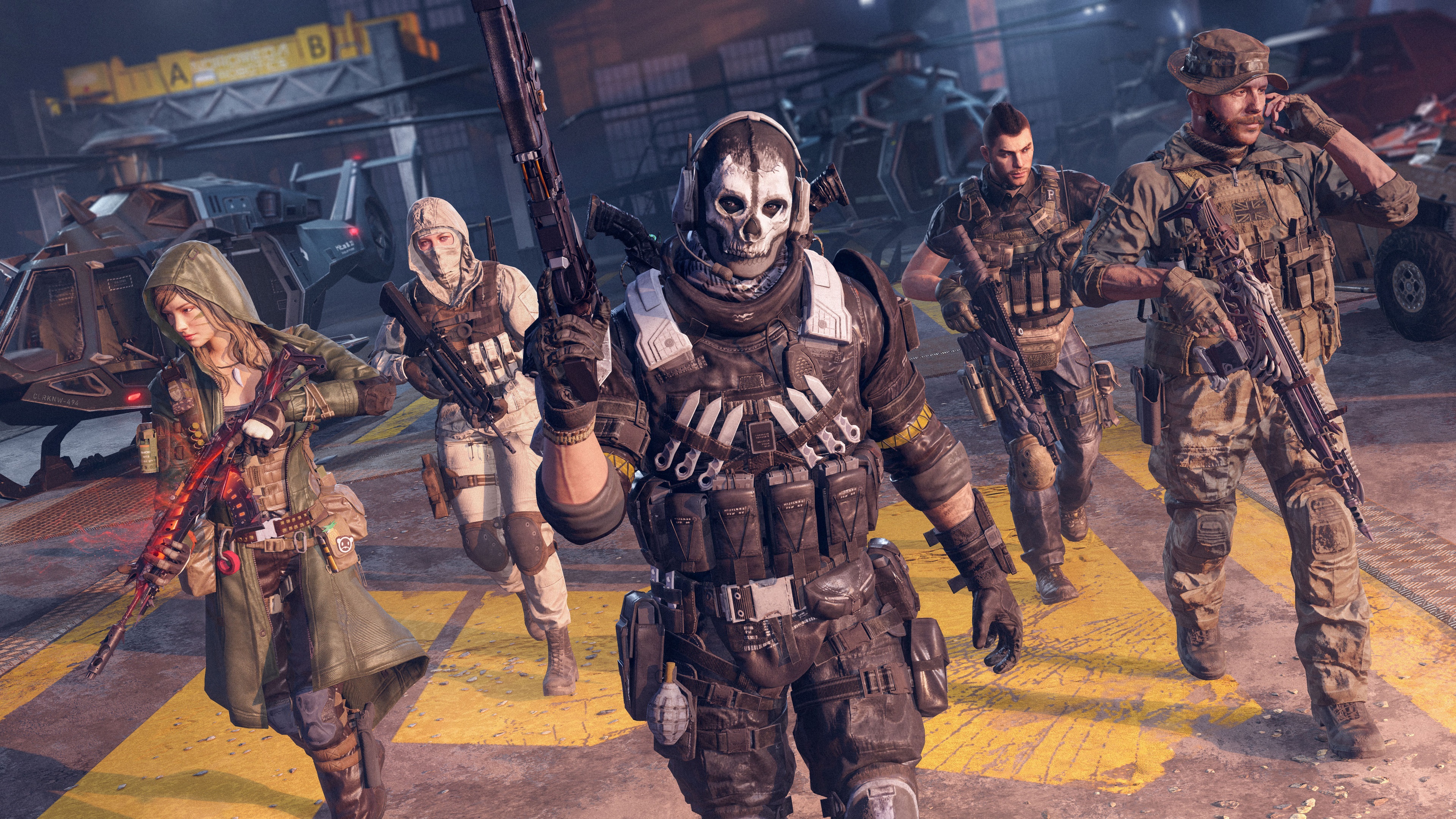 Ghost and soldiers from Call of Duty Mobile HD Wallpaper