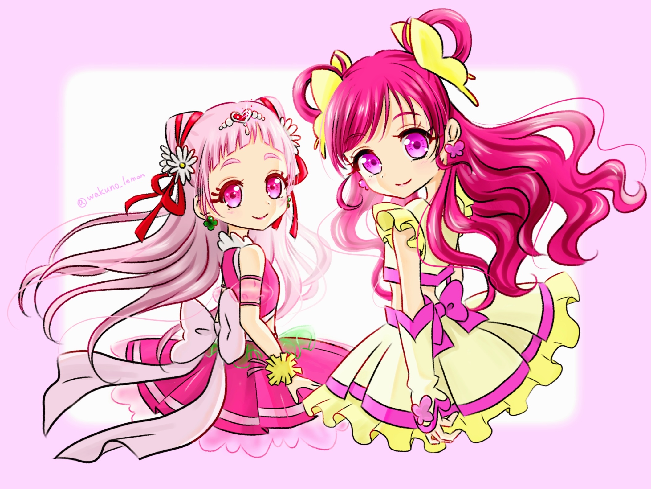Cure Dream and Cure Yell from Pretty Cure HD Wallpaper