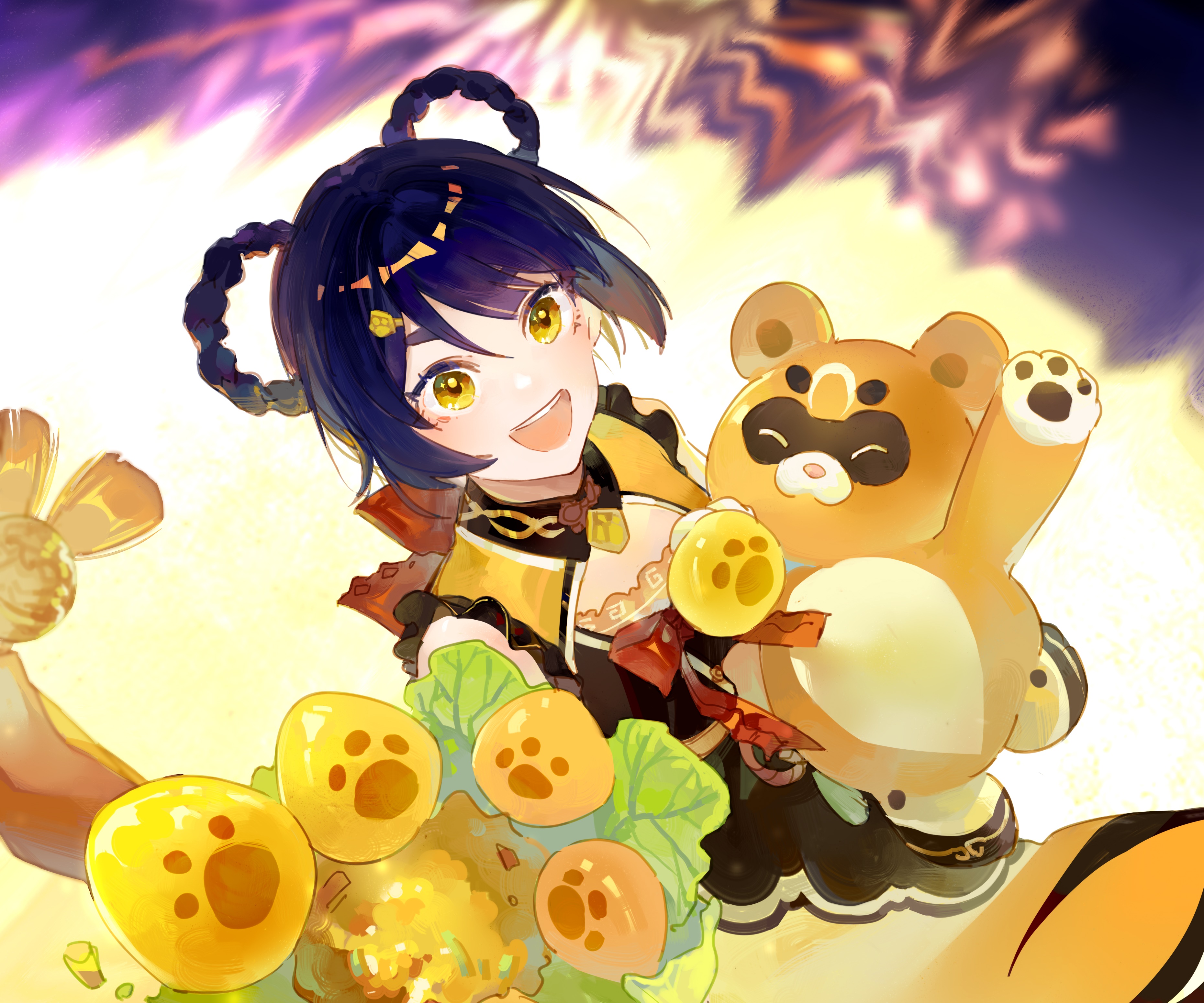 Xiangling and Guoba from Genshin Impact HD Wallpaper