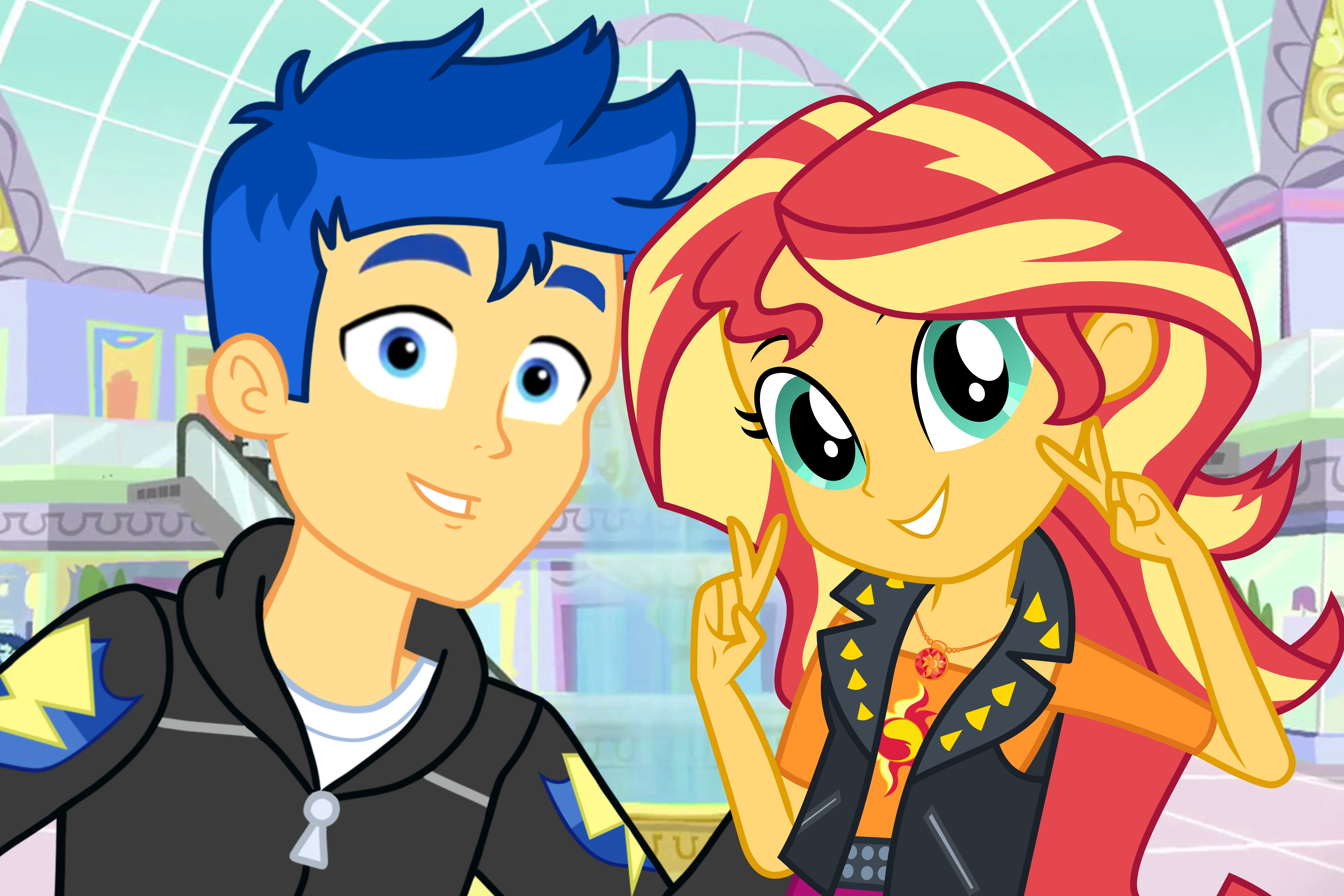 Flash Sentry and Sunset Shimmer from My Little Pony: Equestria Girls HD Wallpaper