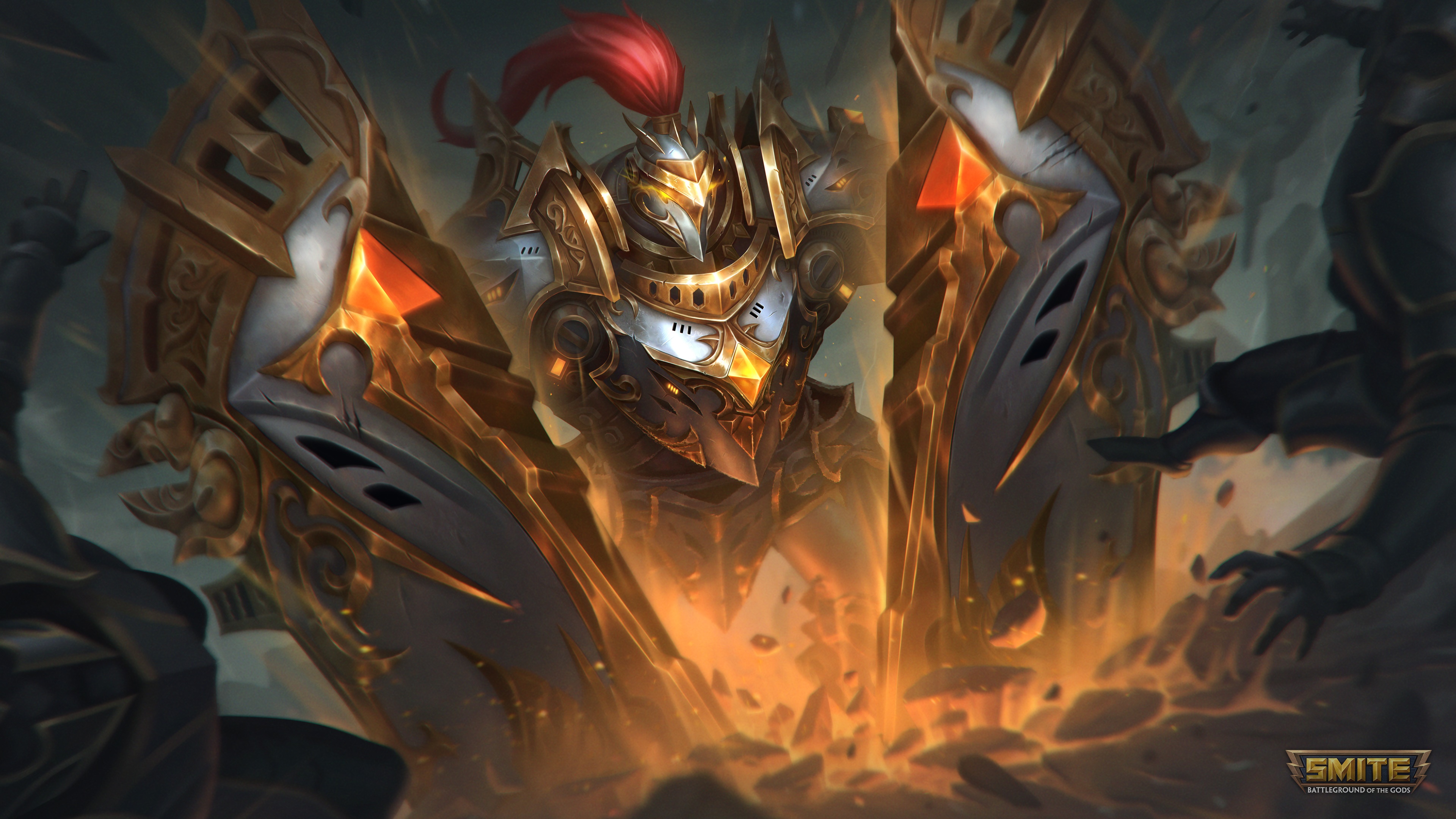 Cabrakan from Smite with shields HD Wallpaper