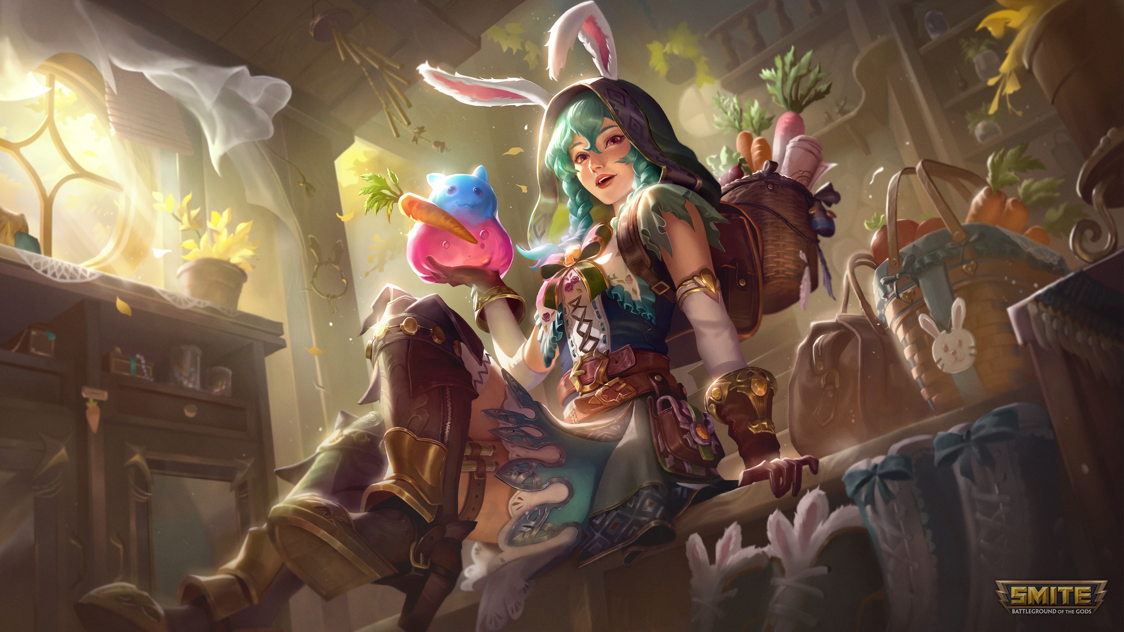 Curious Courier Chang'e from Smite HD Wallpaper