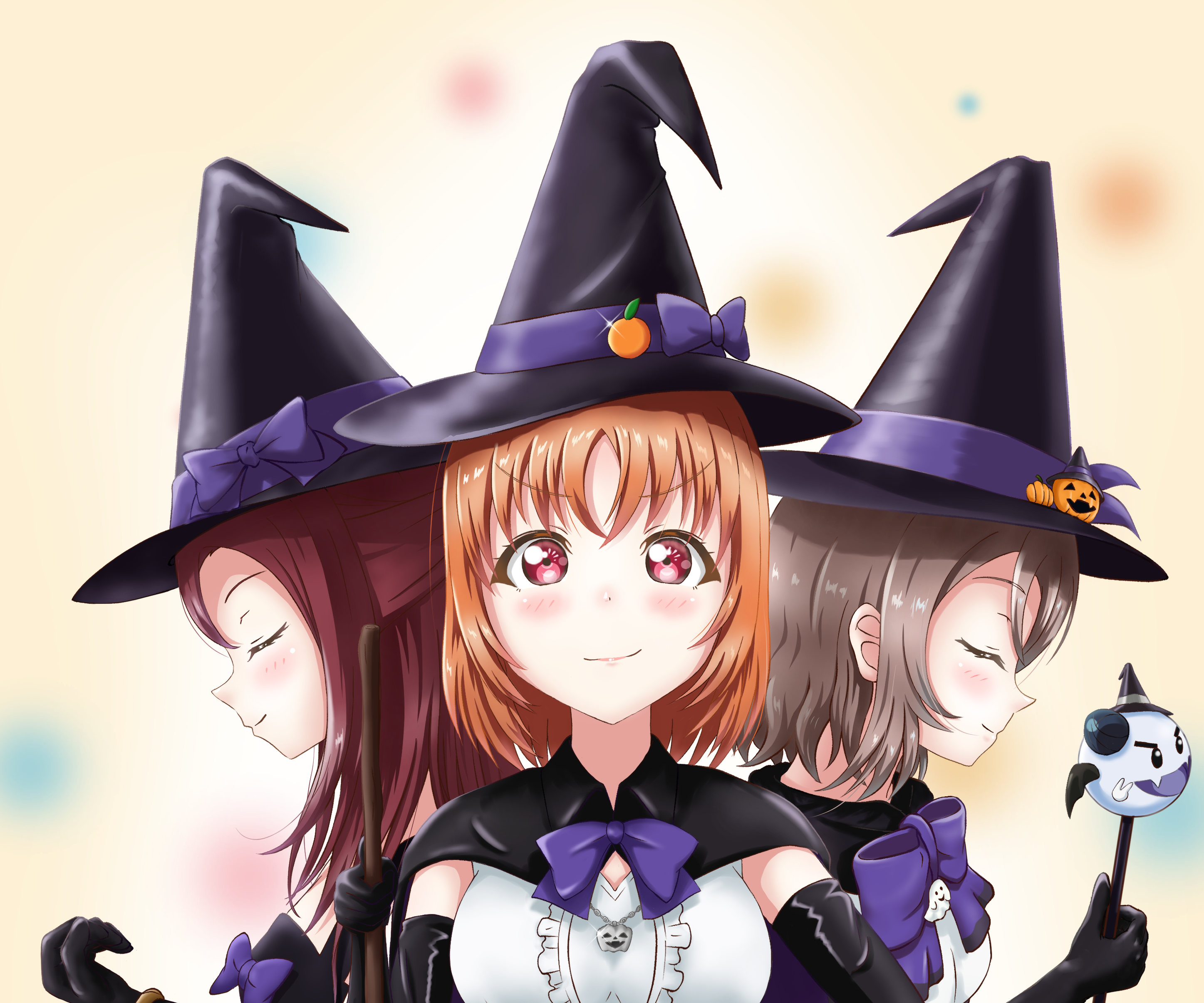 Chika Takami, Riko Sakurauchi, and You Watanabe from Love Live! Sunshine!! HD Wallpaper