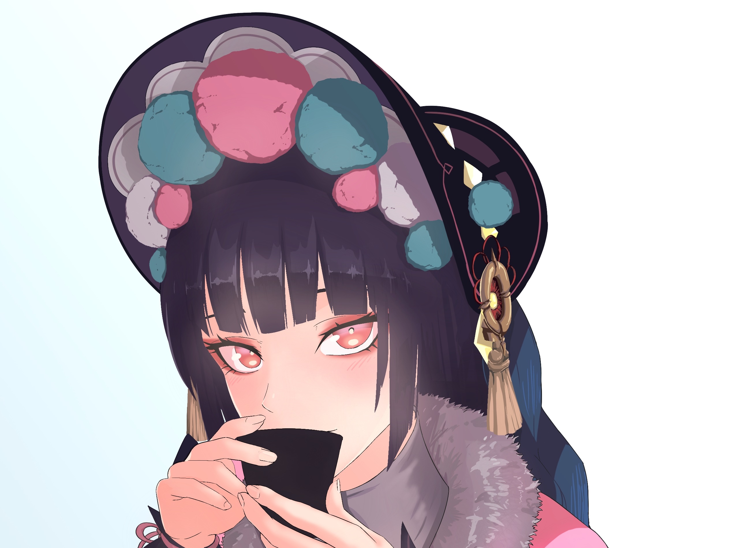 Yun Jin from Genshin Impact drinking from a cup HD Wallpaper