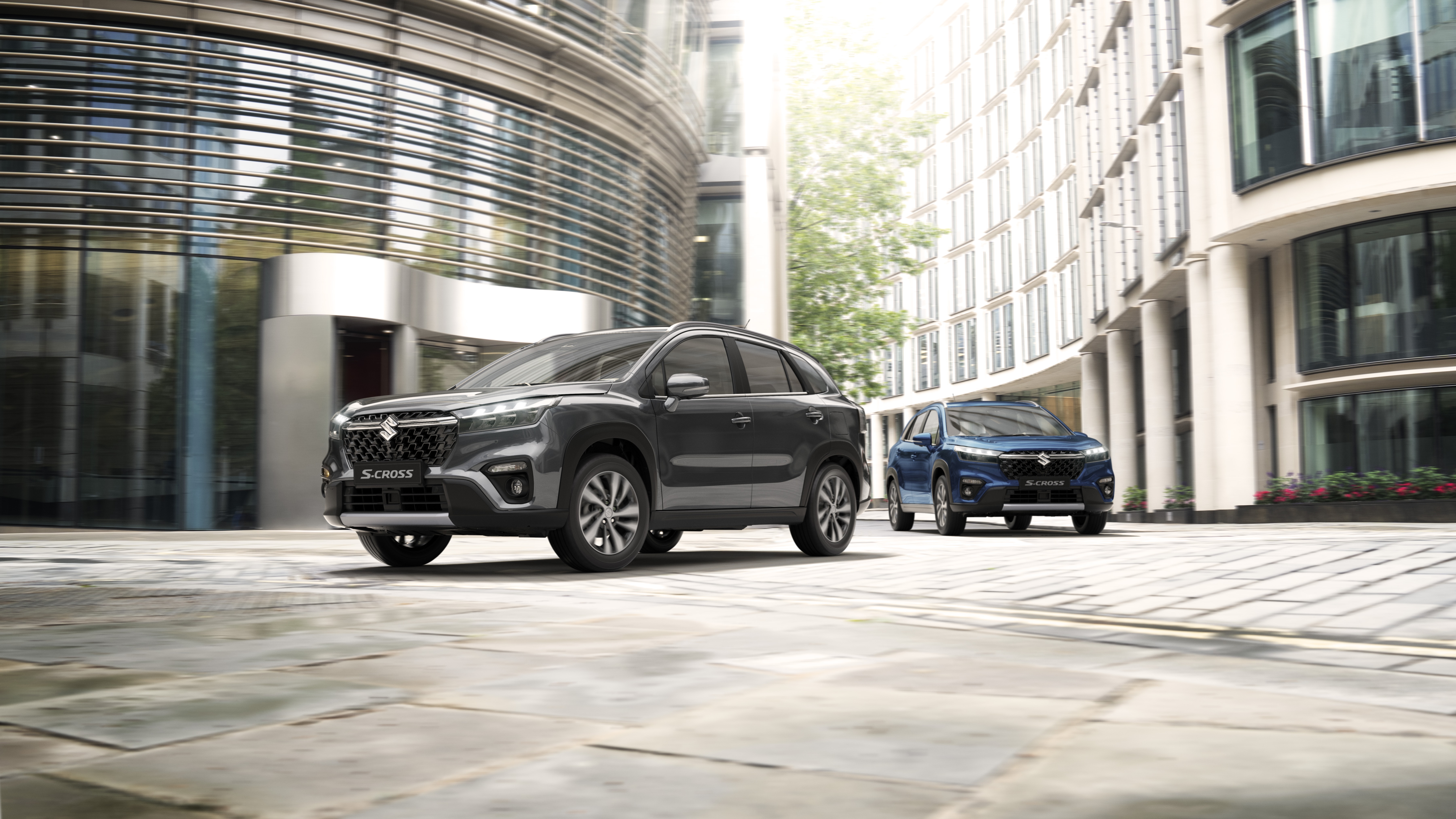 Suzuki S-Cross Hybrid SUVs in City HD Wallpaper