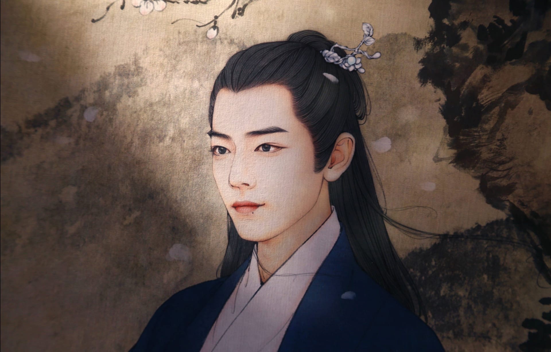 Xiao Zhan in traditional Chinese attire HD Wallpaper