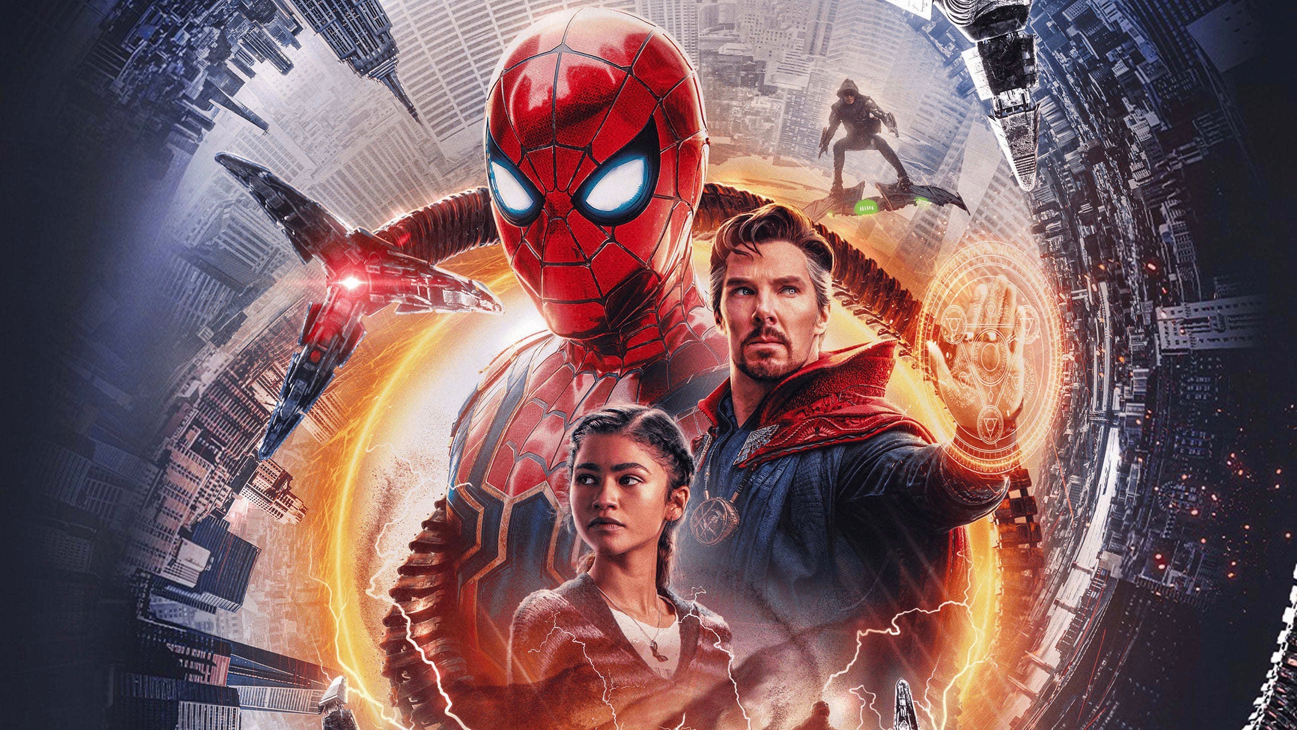 Spider-Man, Doctor Strange, and MJ from Spider-Man: No Way Home HD Wallpaper