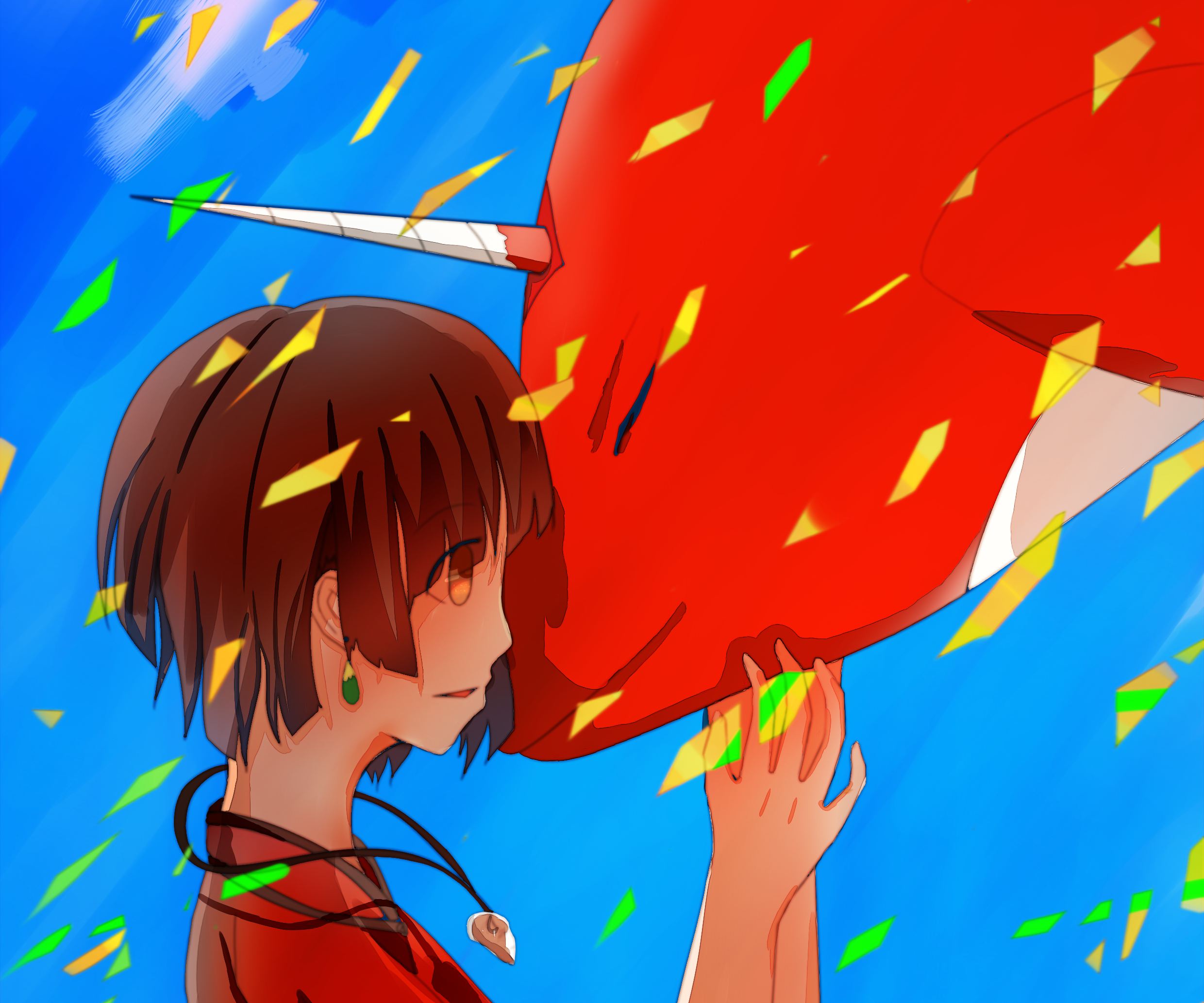 Chun the girl and Kun the fish from Big Fish & Begonia HD Wallpaper