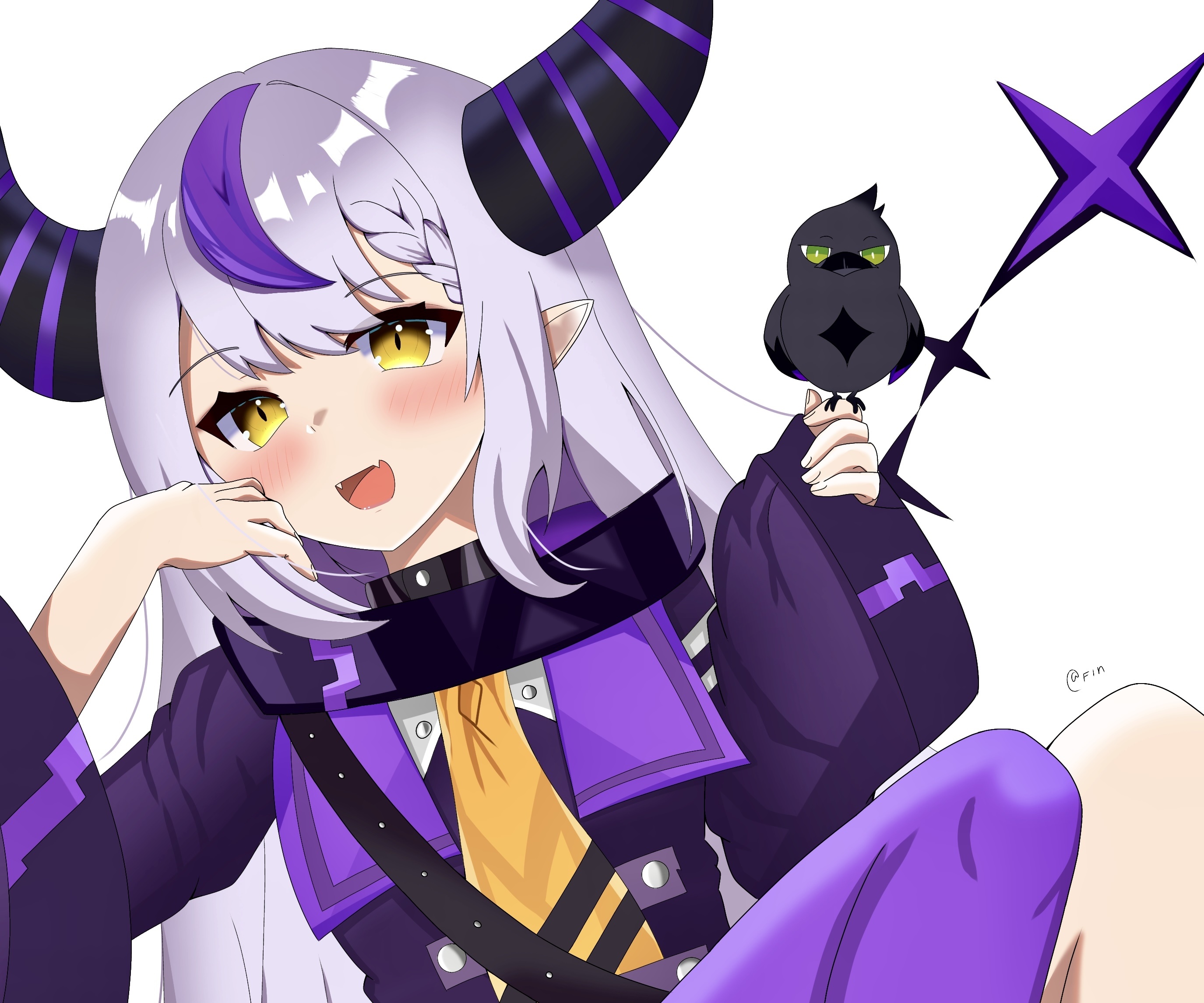 La+ Darknesss from Hololive with a bird HD Wallpaper
