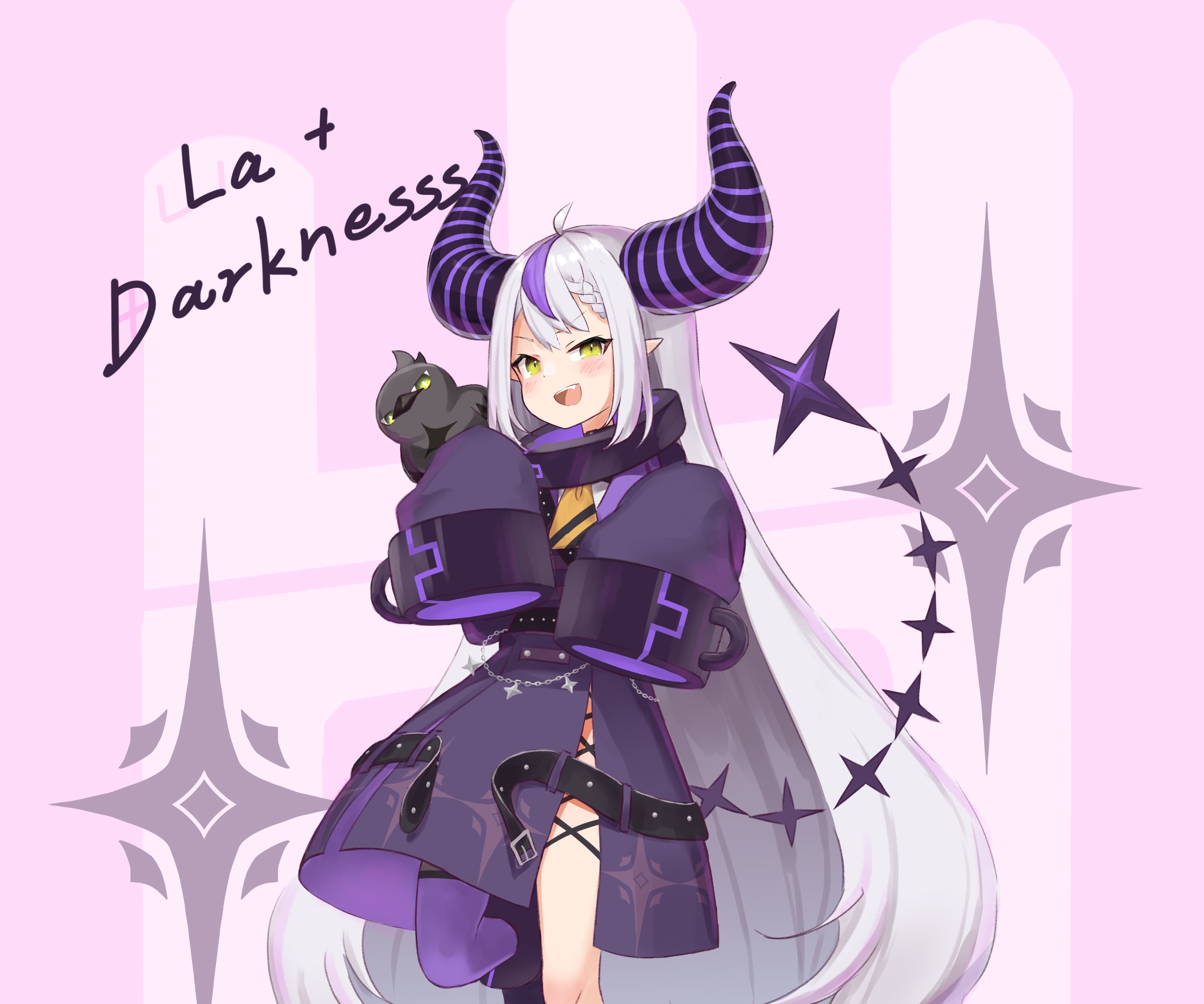 La+ Darknesss from Hololive with a cat HD Wallpaper