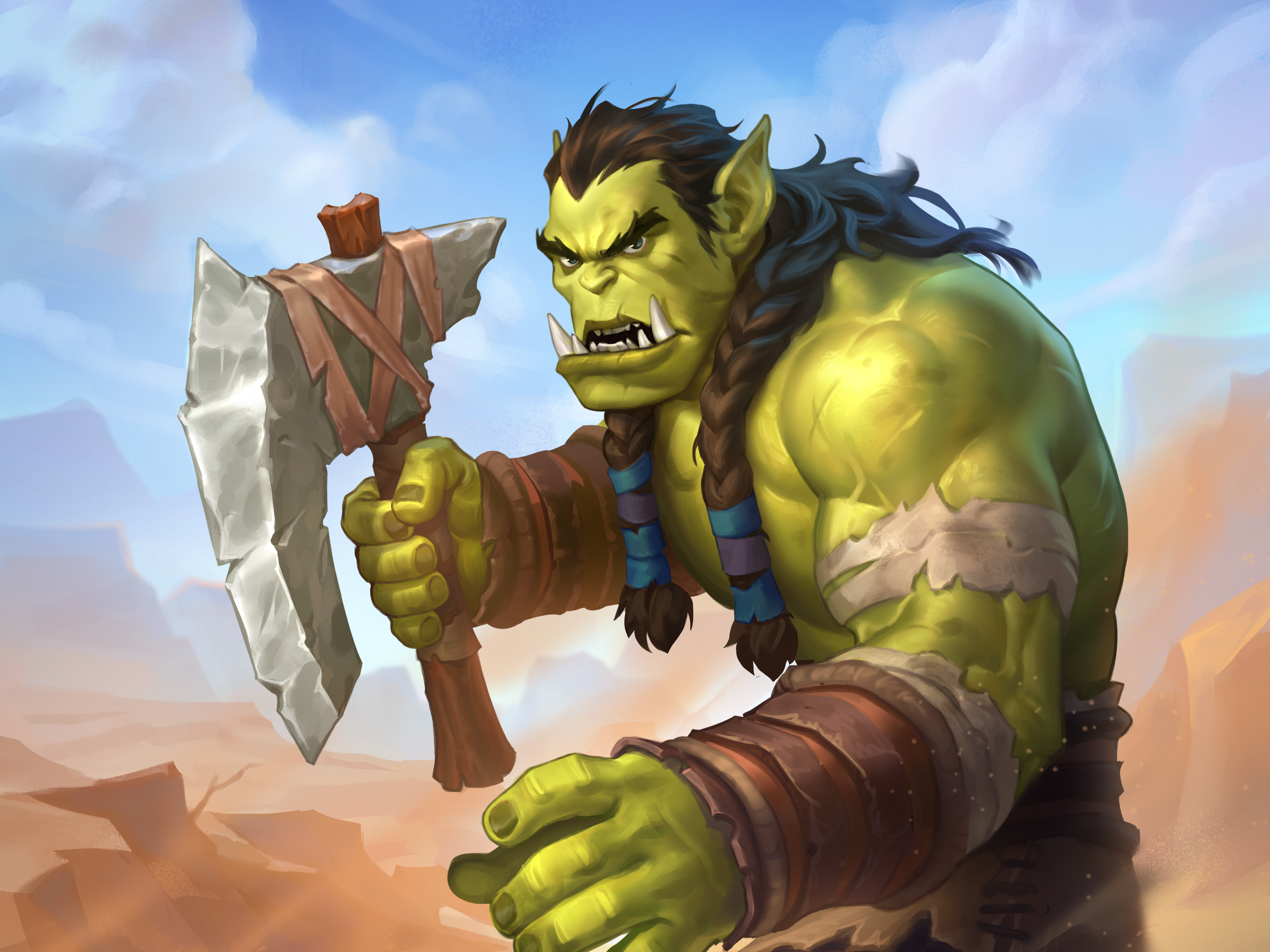 Orc Warrior from Hearthstone: Heroes of Warcraft 4K HD Wallpaper