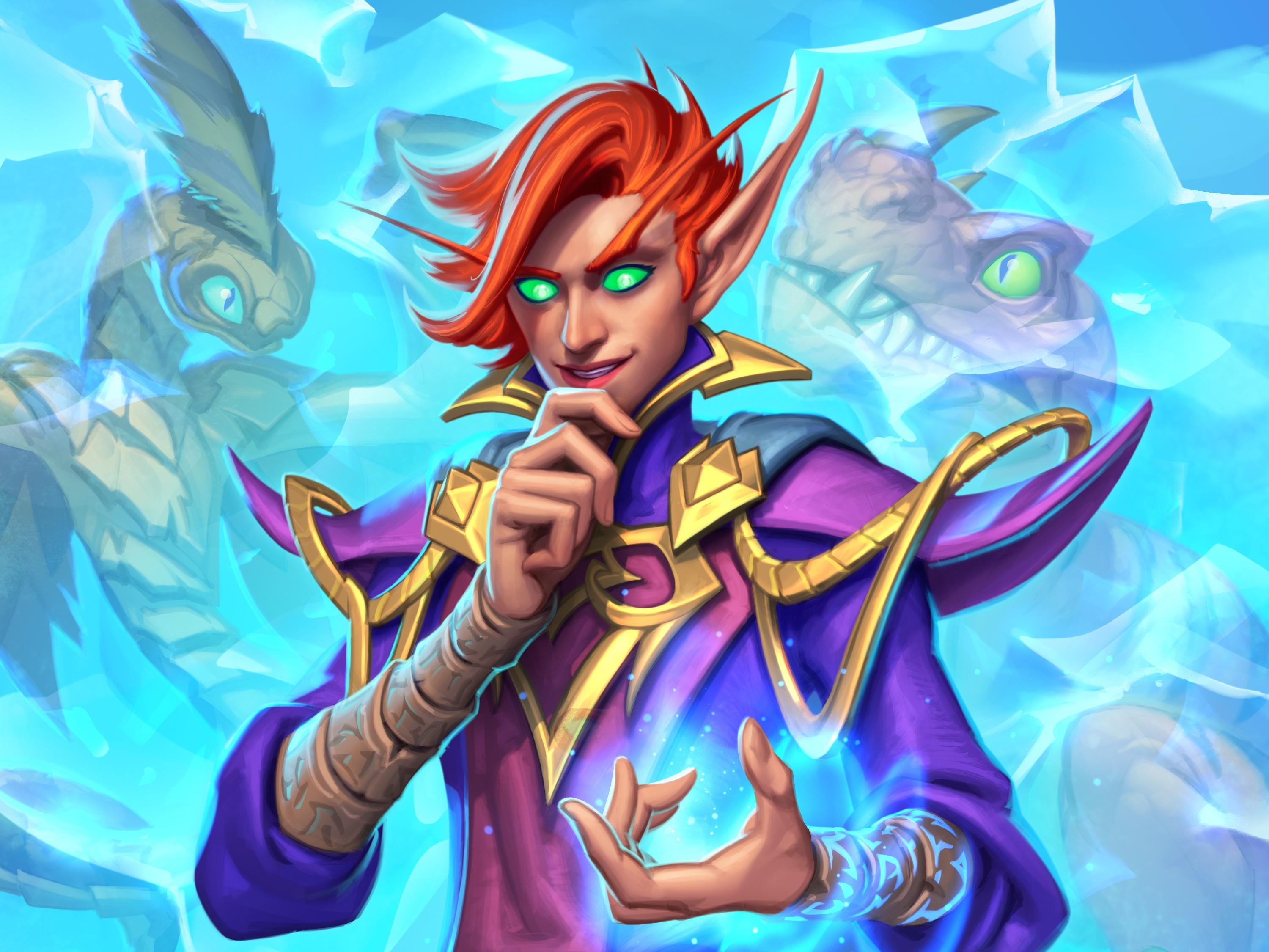 Mage summoning creatures from Hearthstone HD Wallpaper