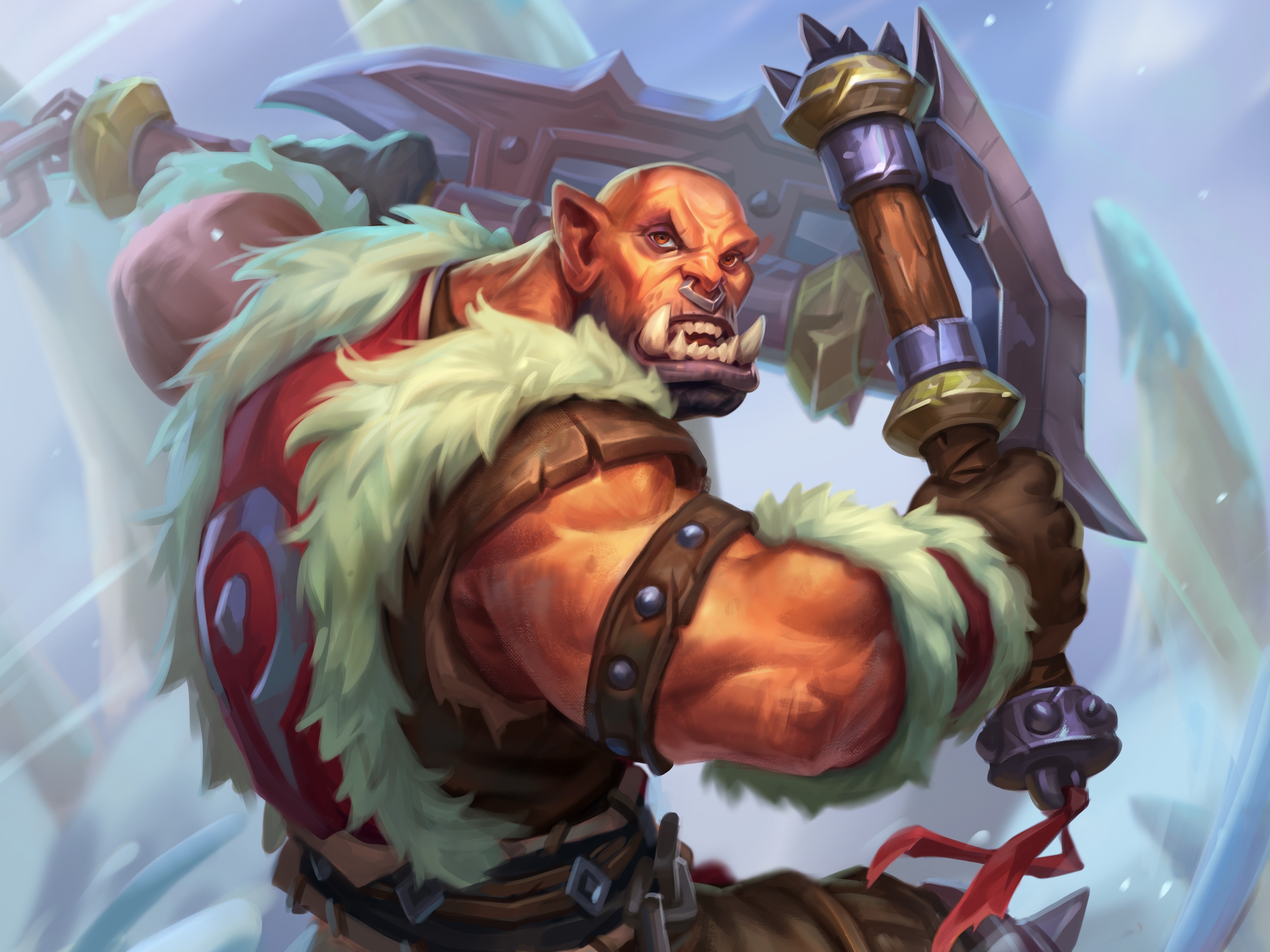 Orc Warrior with Axe from Hearthstone: Heroes of Warcraft 4K HD Wallpaper