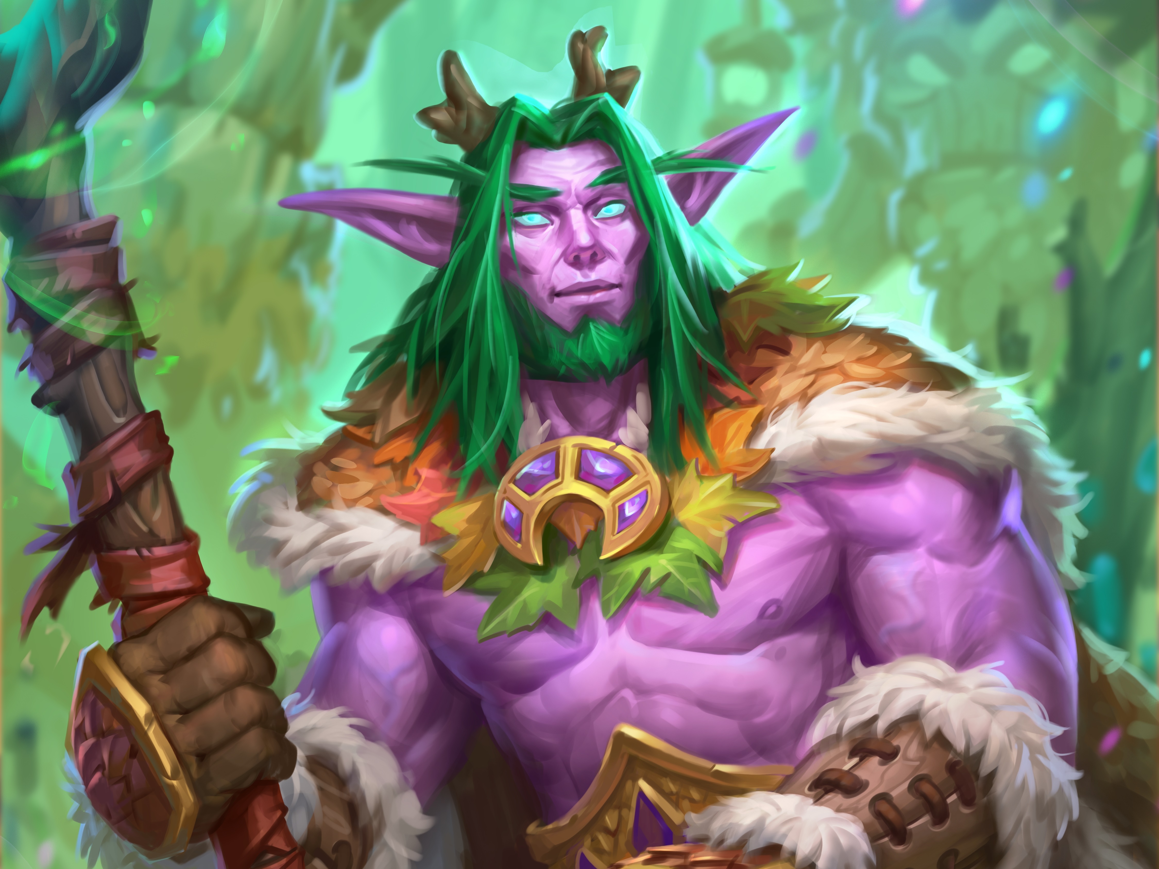 Malfurion Stormrage from Hearthstone: Heroes of Warcraft 4K HD Wallpaper