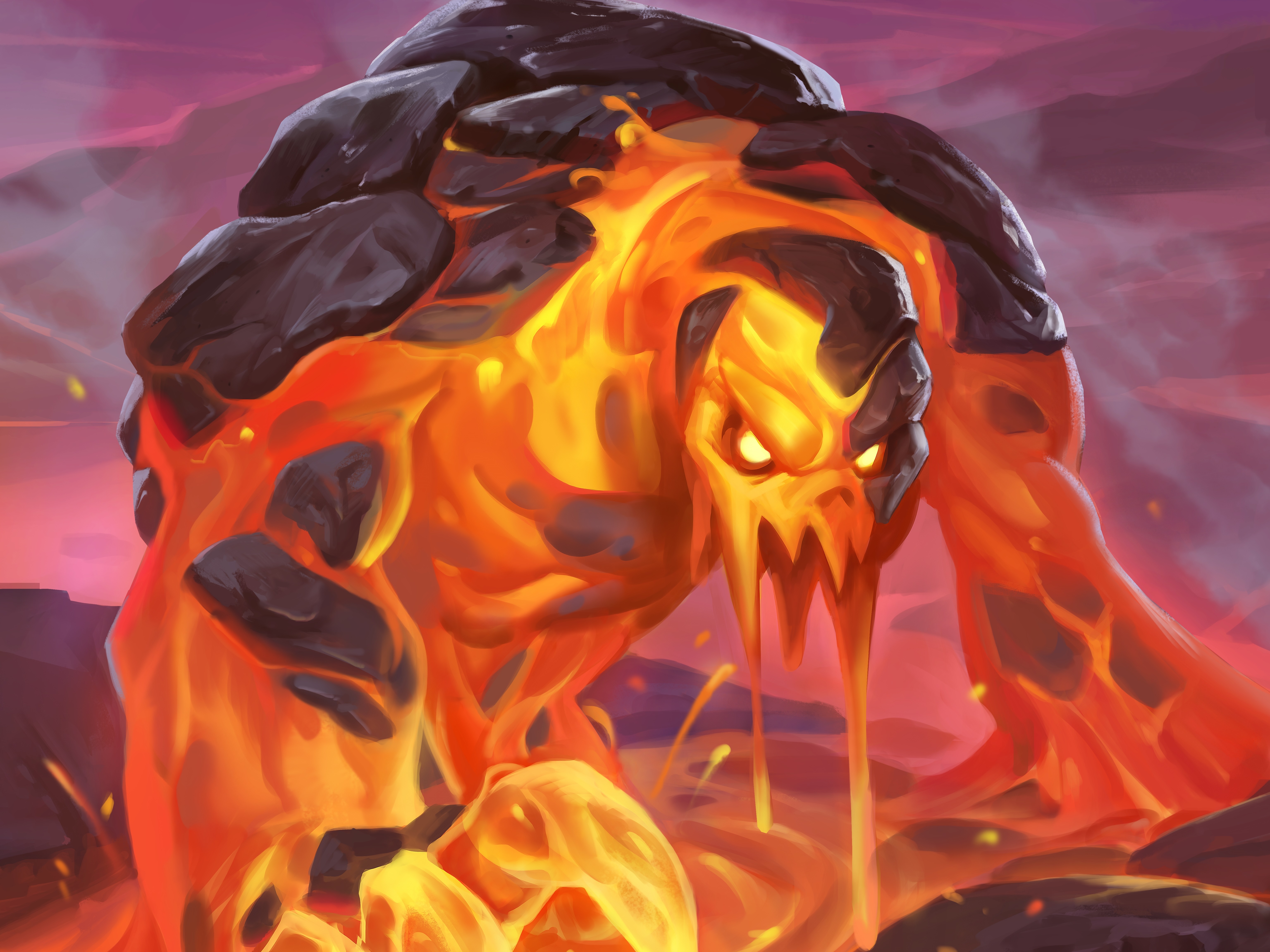 Lava Golem from Hearthstone: Heroes of Warcraft 4K HD Wallpaper