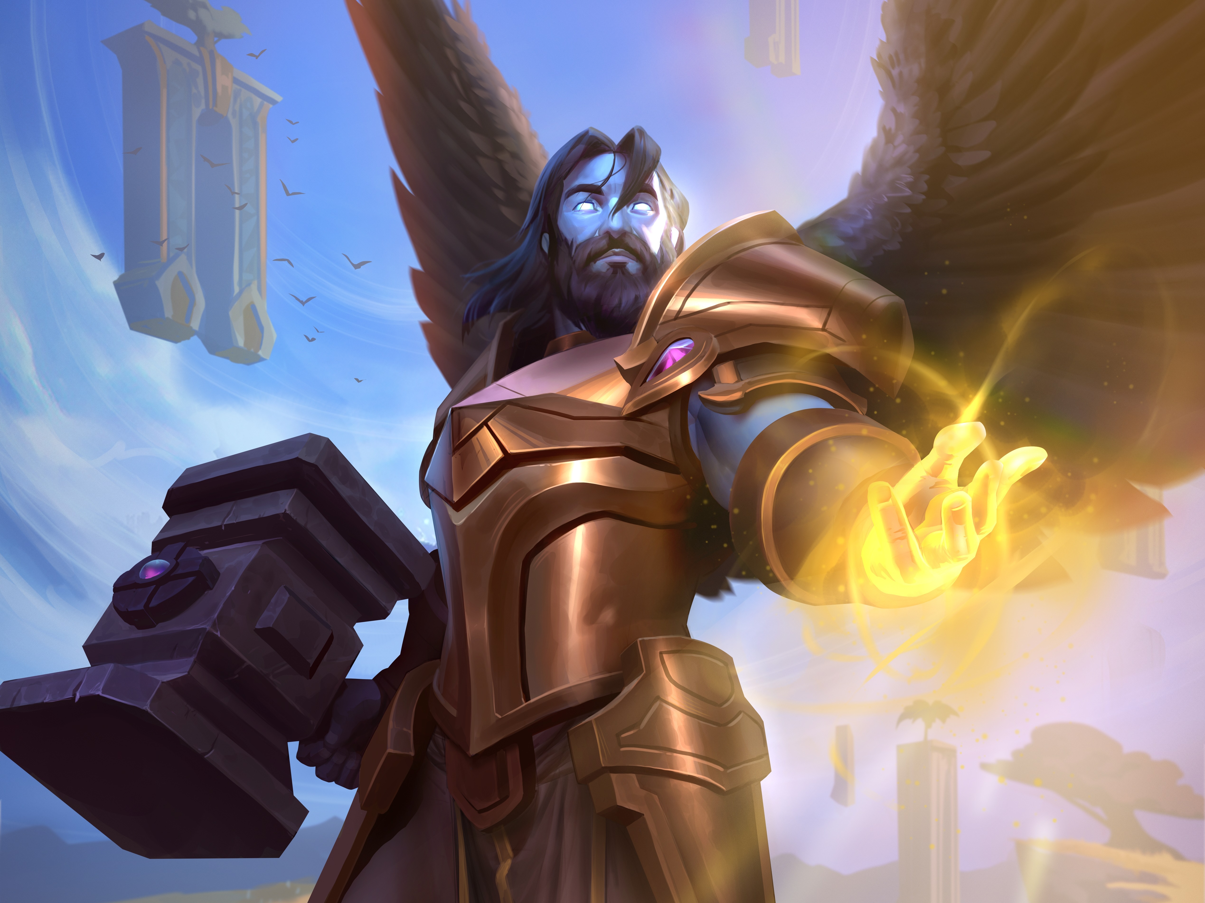 Angel with Hammer and Light from Hearthstone 4K HD Wallpaper