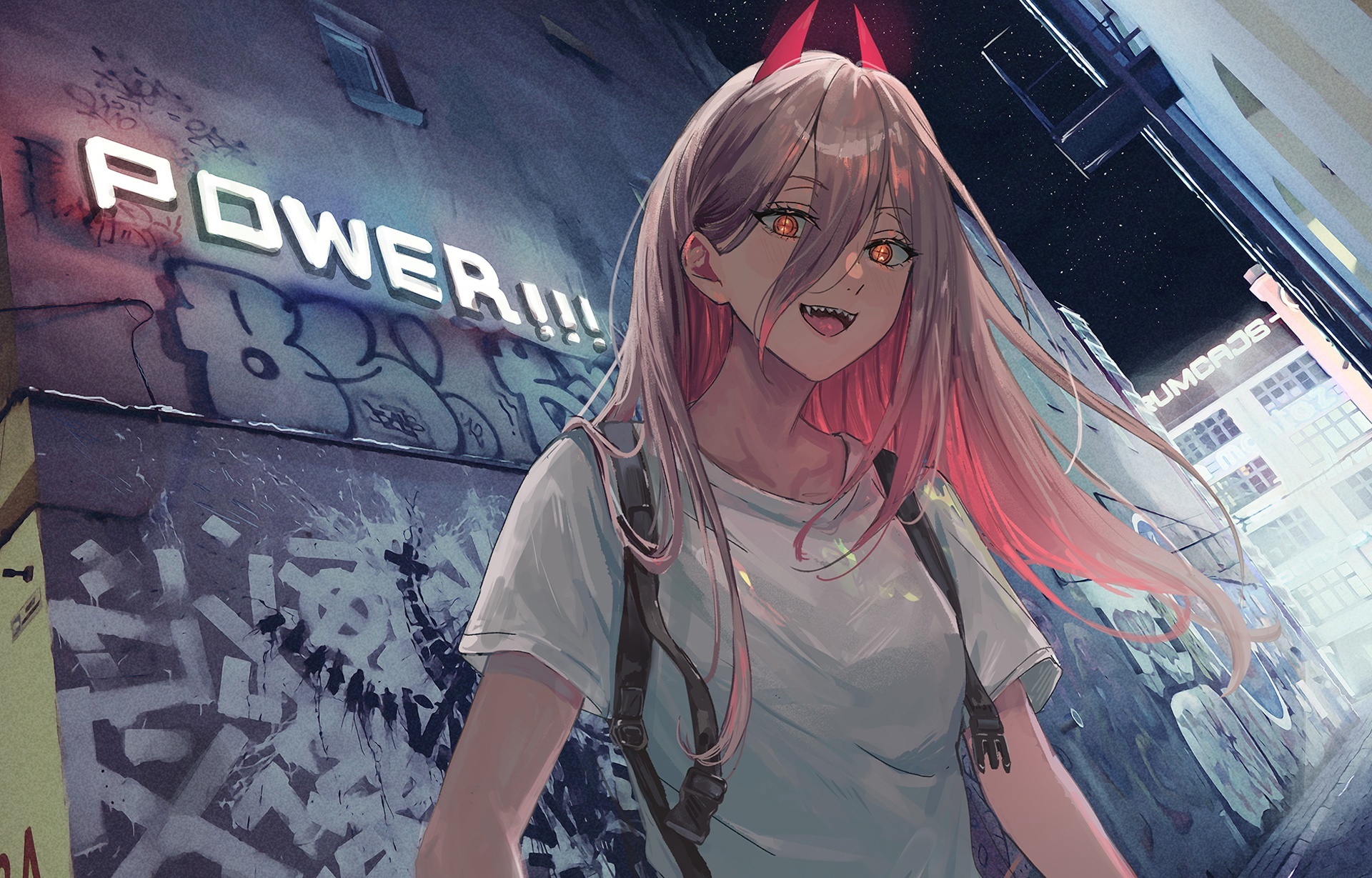 Power from Chainsaw Man in alleyway HD Wallpaper