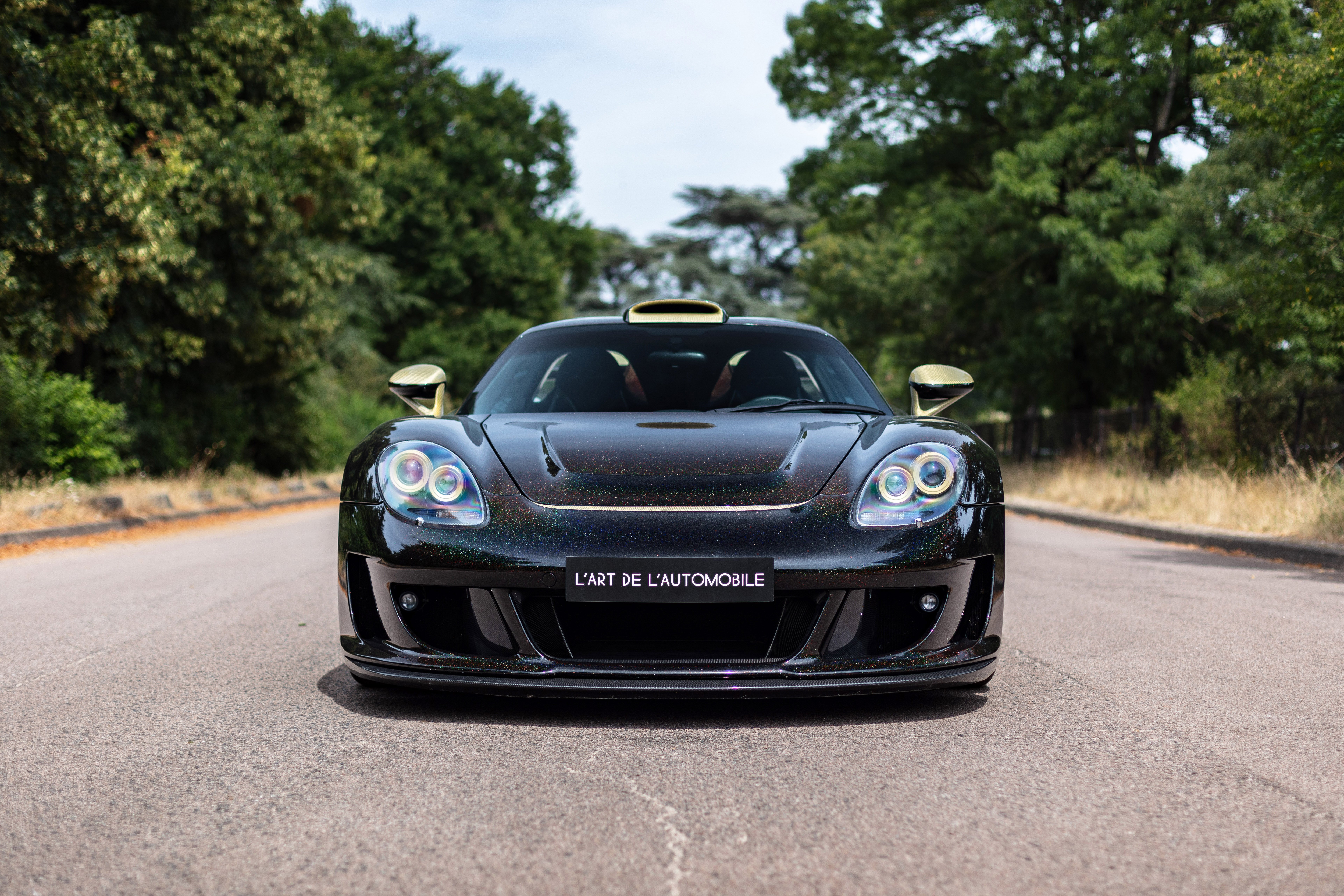 Porsche Carrera GT with "L'ART DE L'AUTOMOBILE" badge HD Wallpaper