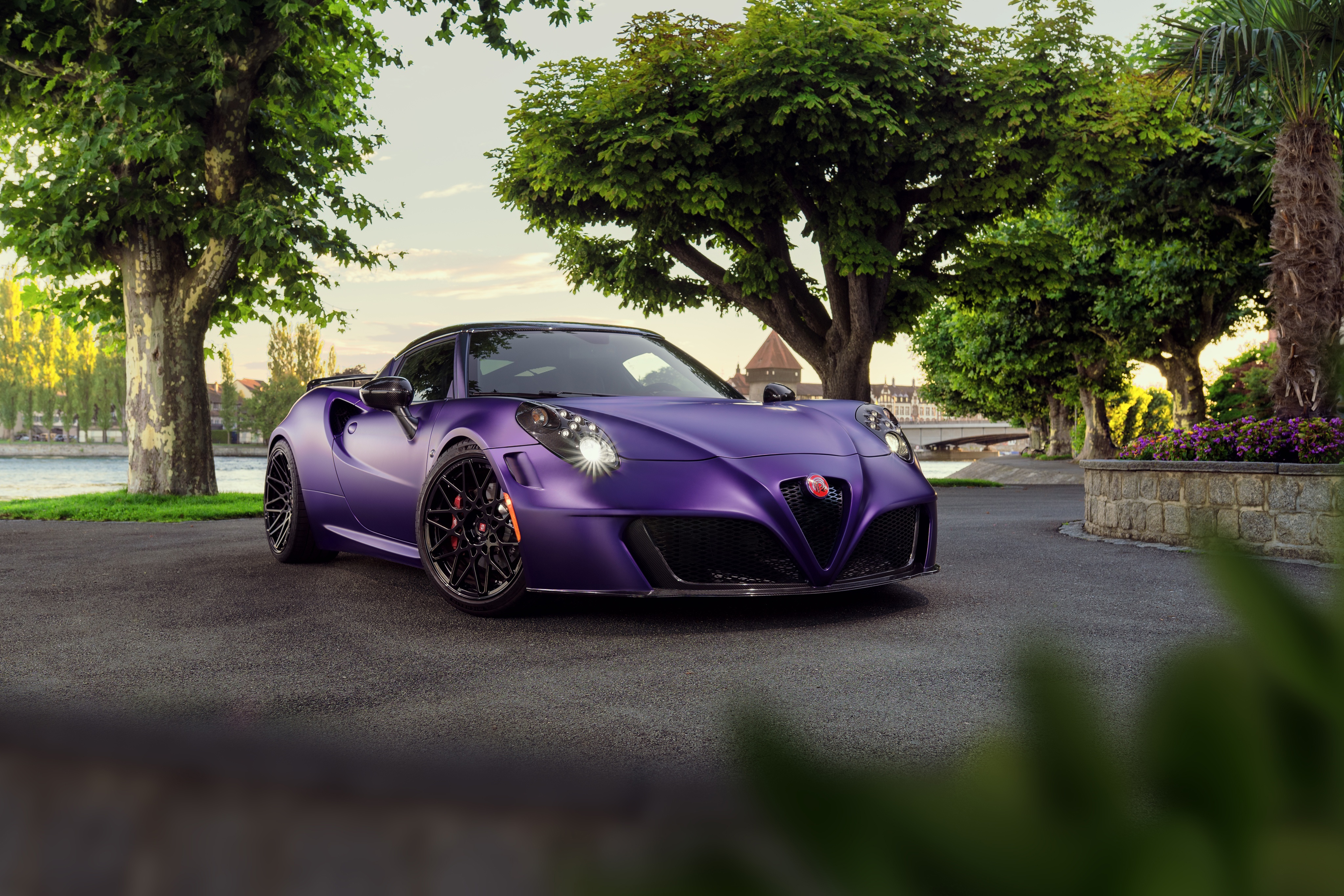 Purple Alfa Romeo 4C 4K HD Wallpaper