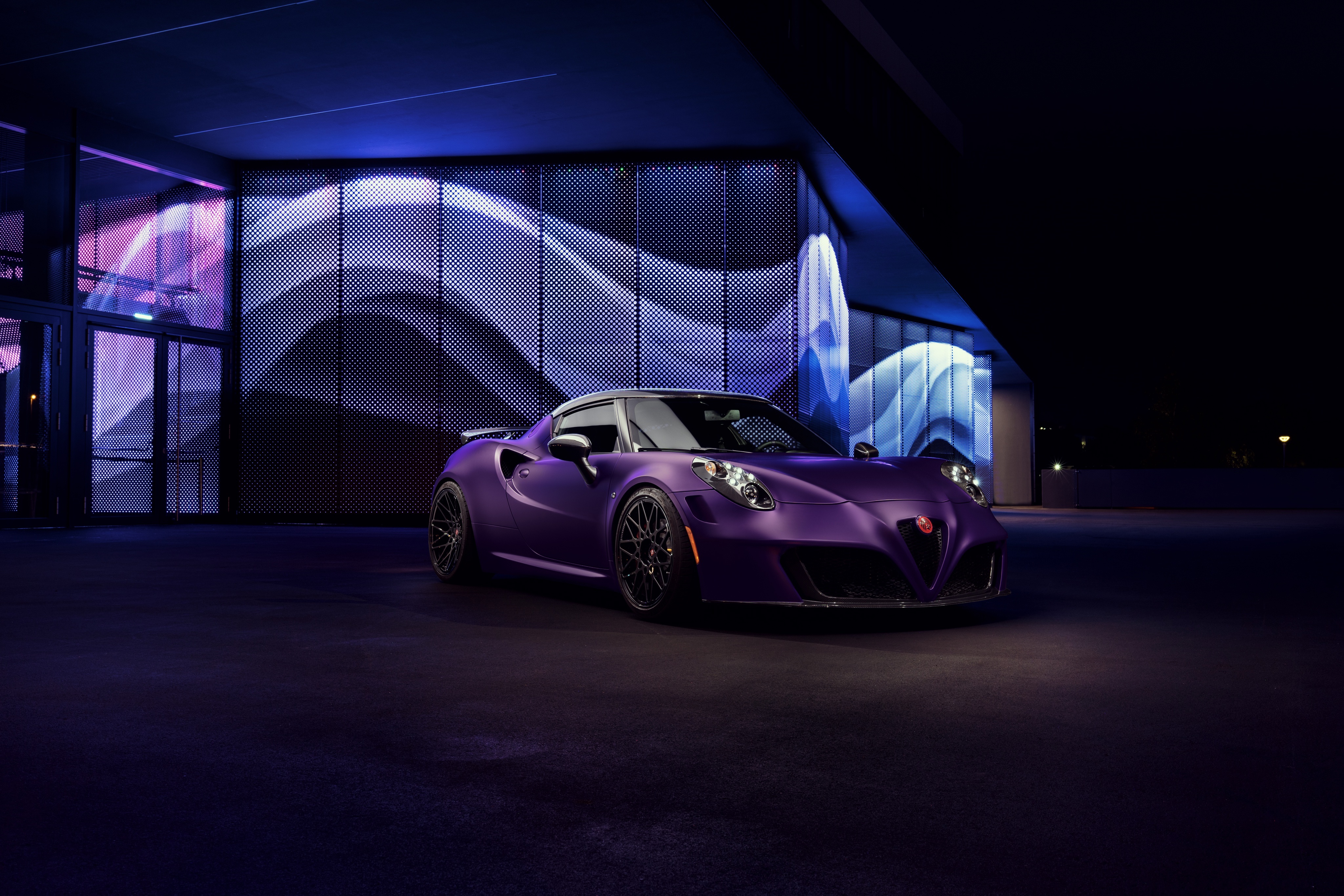 Purple Alfa Romeo 4C 4K HD Wallpaper