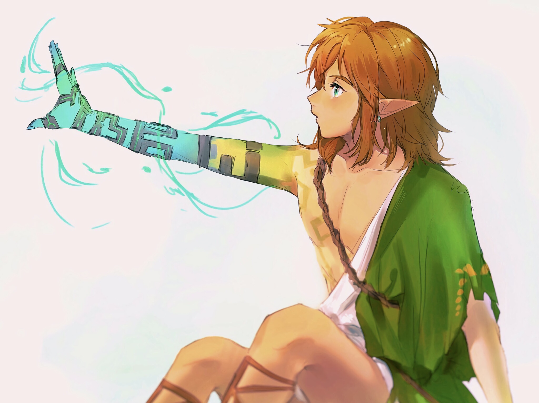 Link from The Legend of Zelda with glowing arm HD Wallpaper