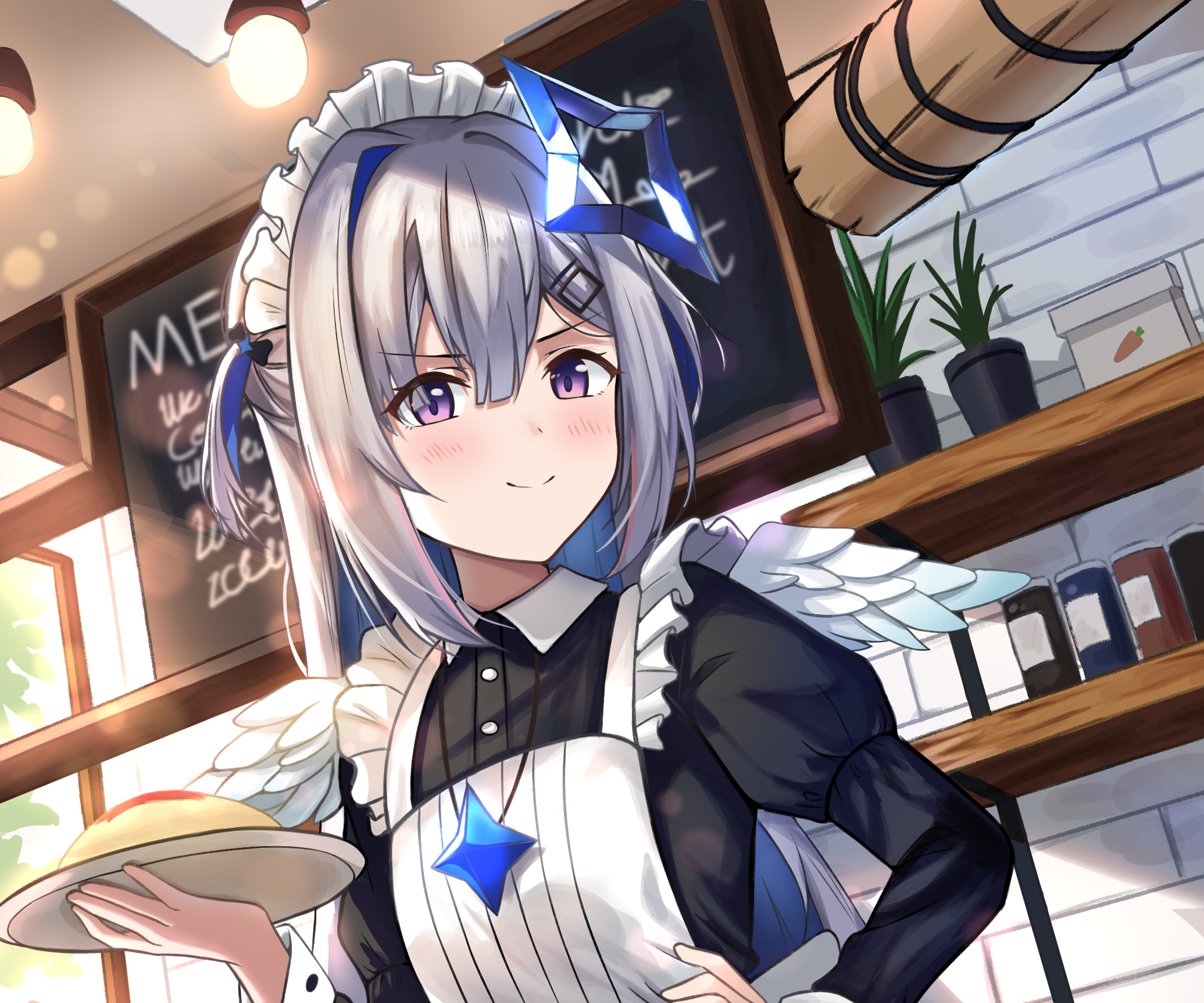 Amane Kanata from Hololive serving food HD Wallpaper