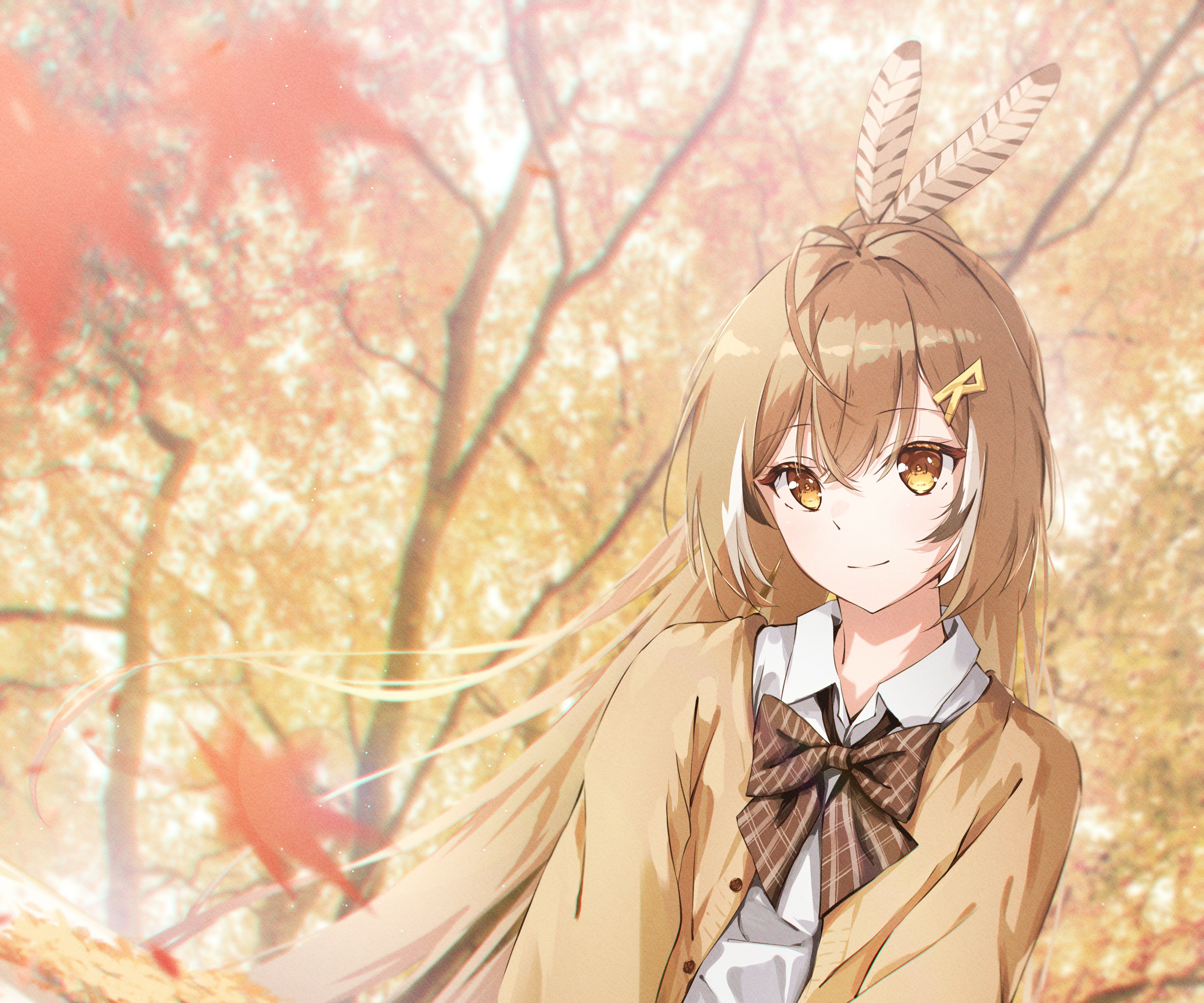 Nanashi Mumei from Hololive in Autumn HD Wallpaper